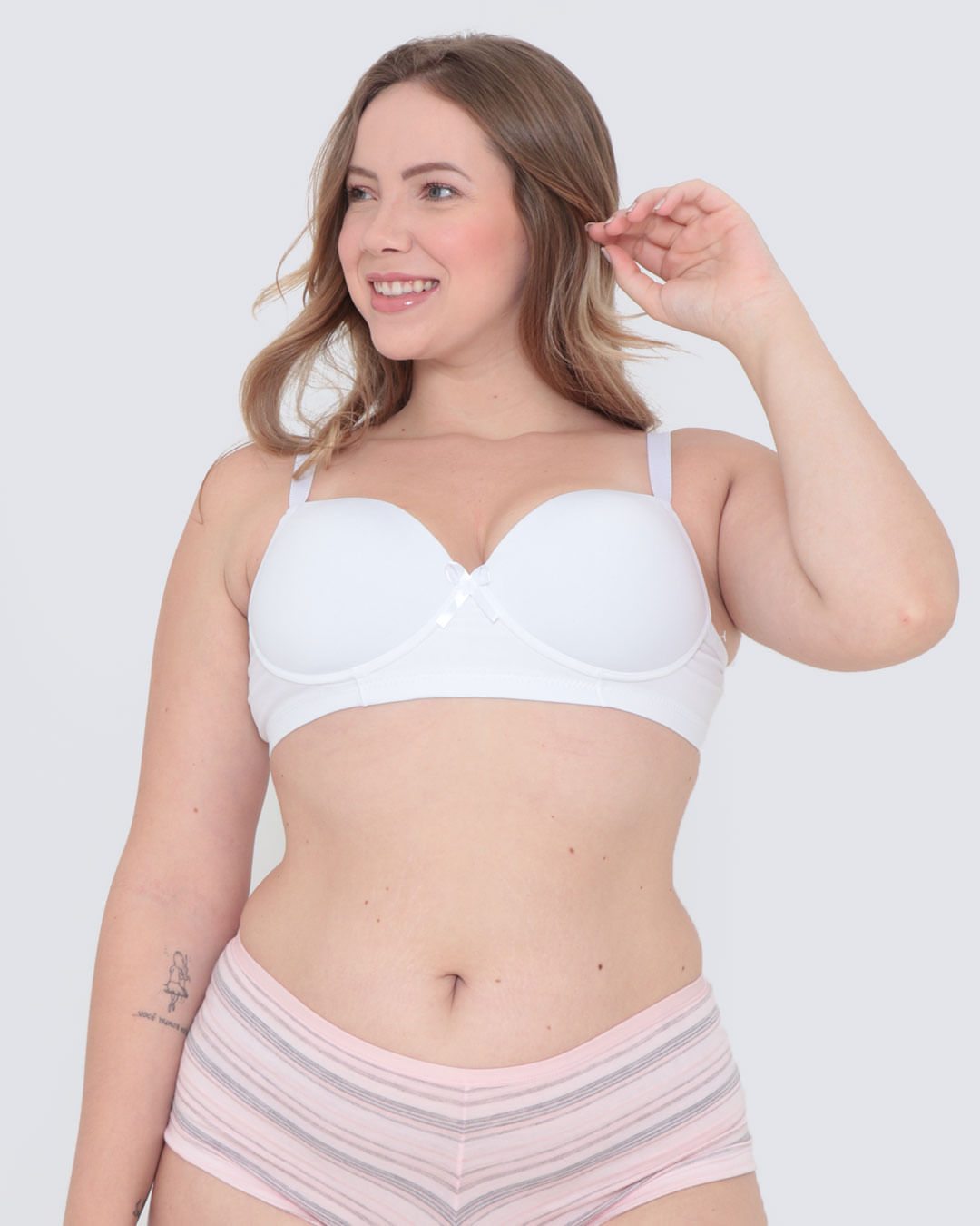 Sutiã Plus Size Base Avulso Lacinho Liso Branco