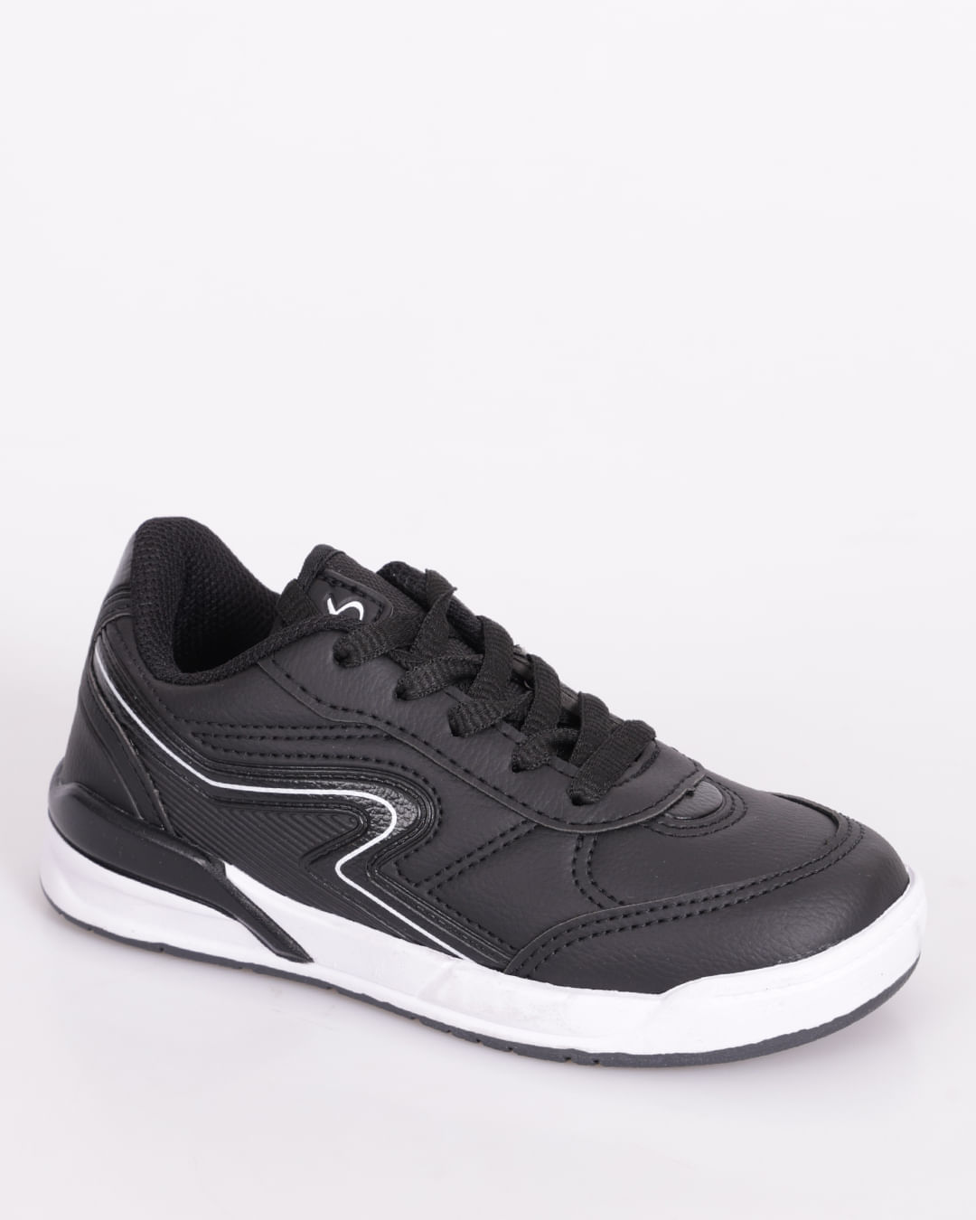 Tênis Infantil Casual com Recortes Preto