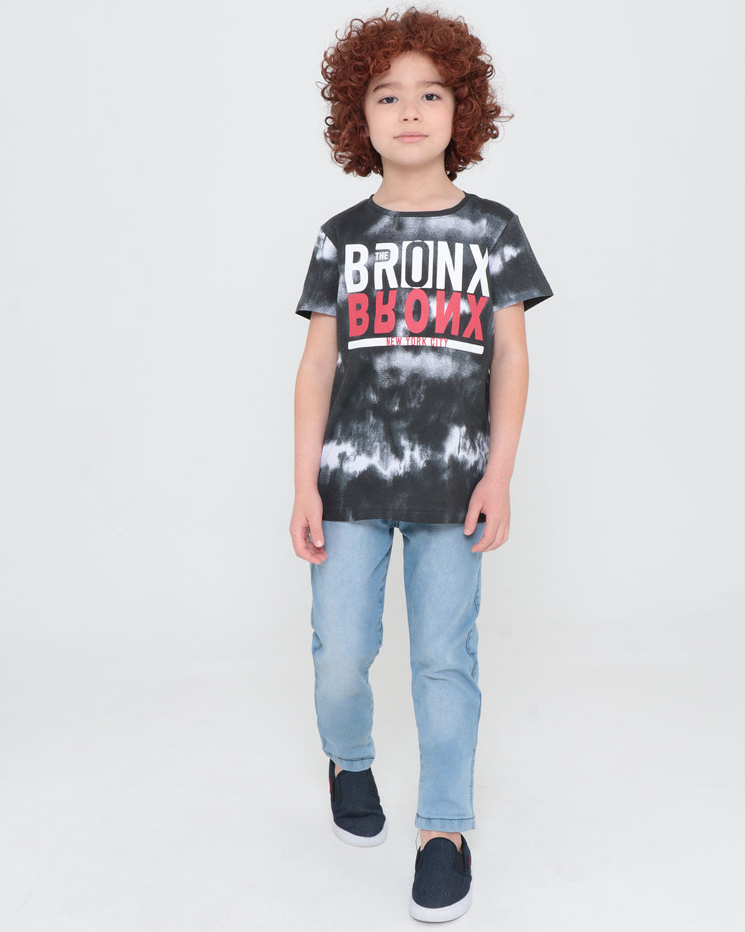 Camiseta Infantil Estampa Bronx Tie Dye Preta