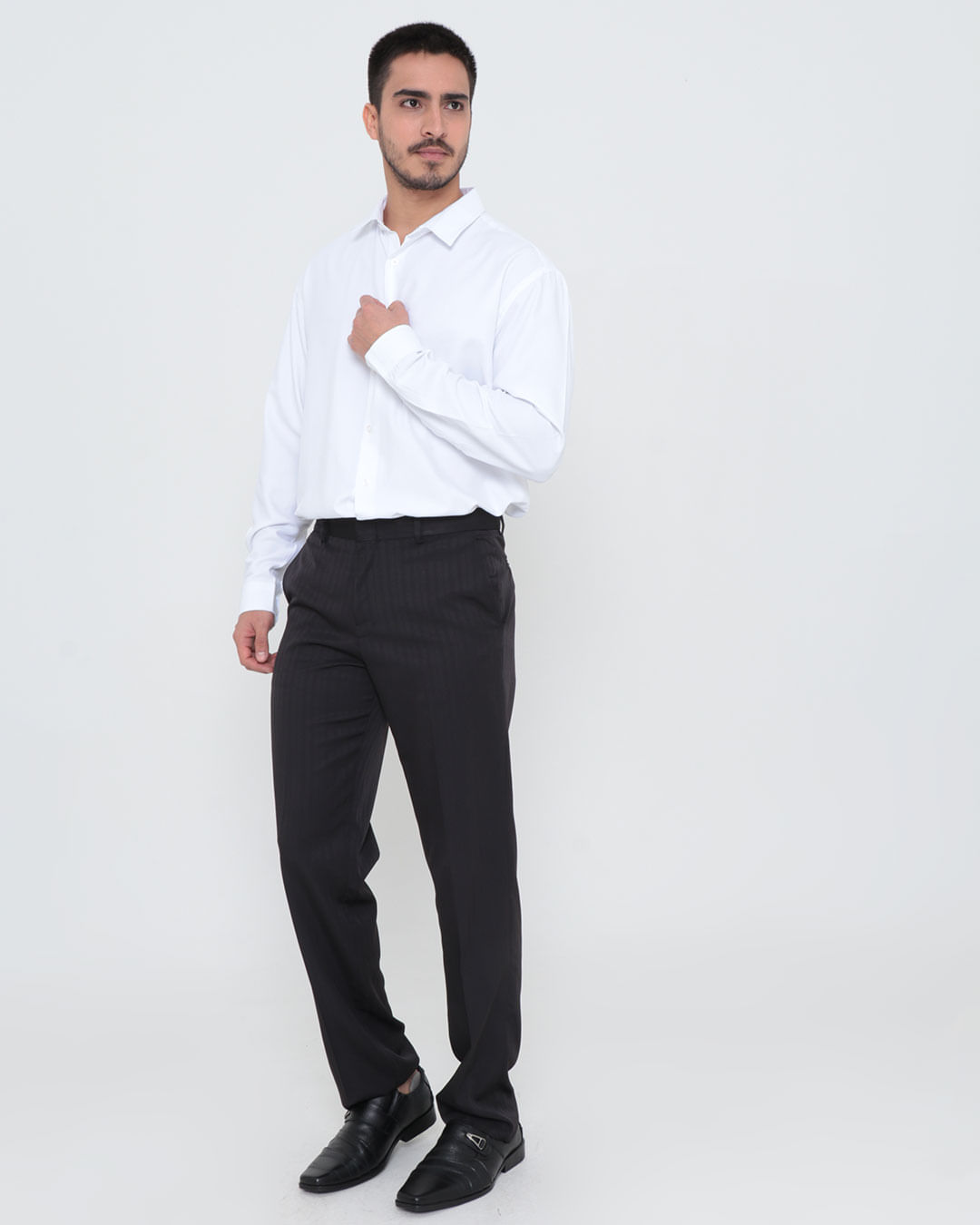 Camisa Formal Blanca Con Textura