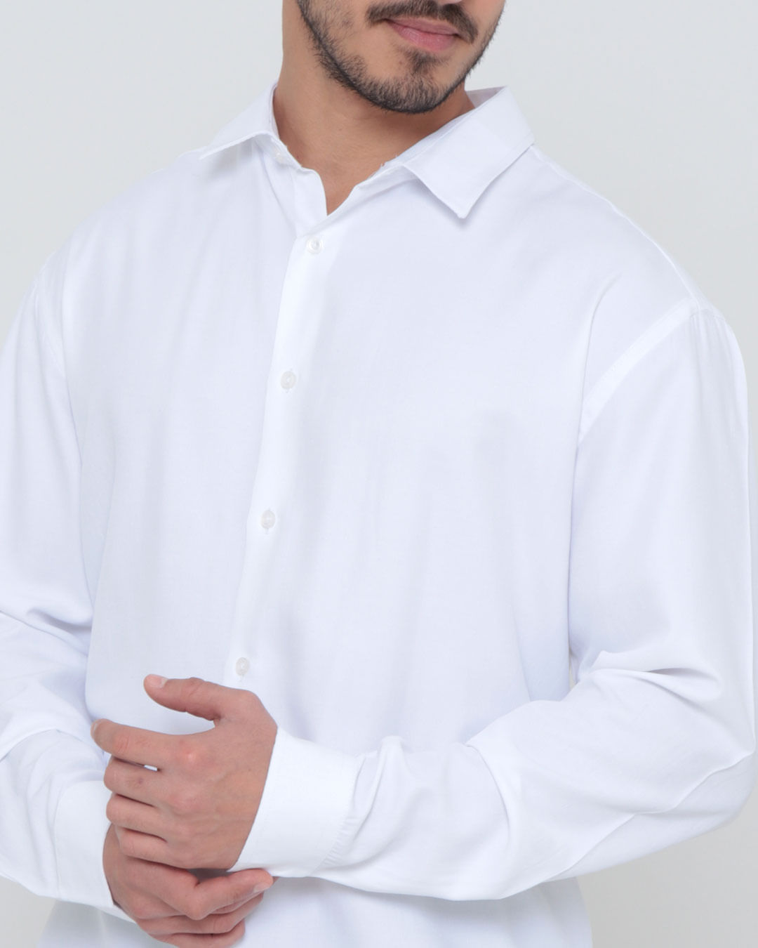 Camisa Formal Blanca Con Textura