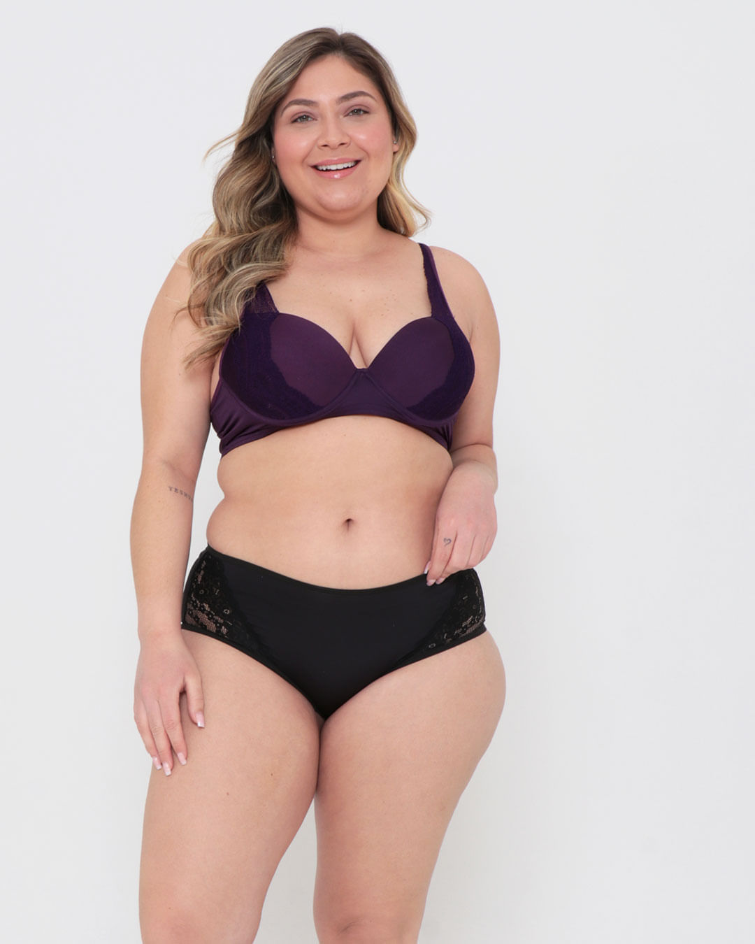 Sutiã Base Plus Size Avulso Detalhe Renda Roxo