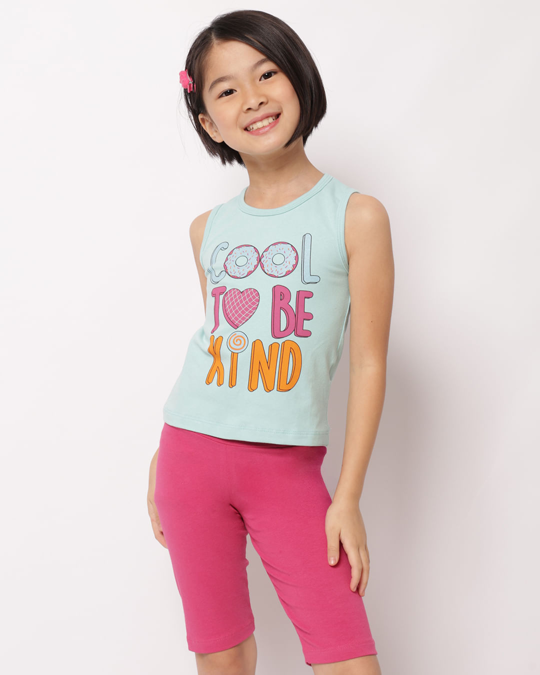 Conjunto Infantil Regata Curto com Estampa Cool To Be Kind Verde