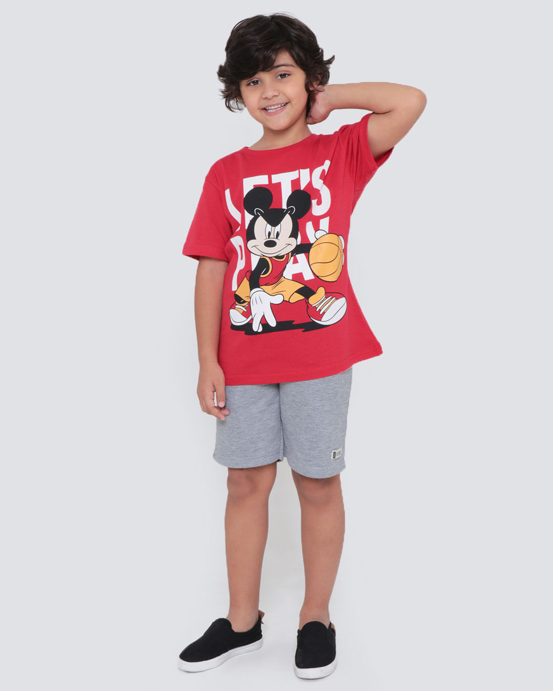 Camiseta Infantil Estampa Mickey Disney Vermelha