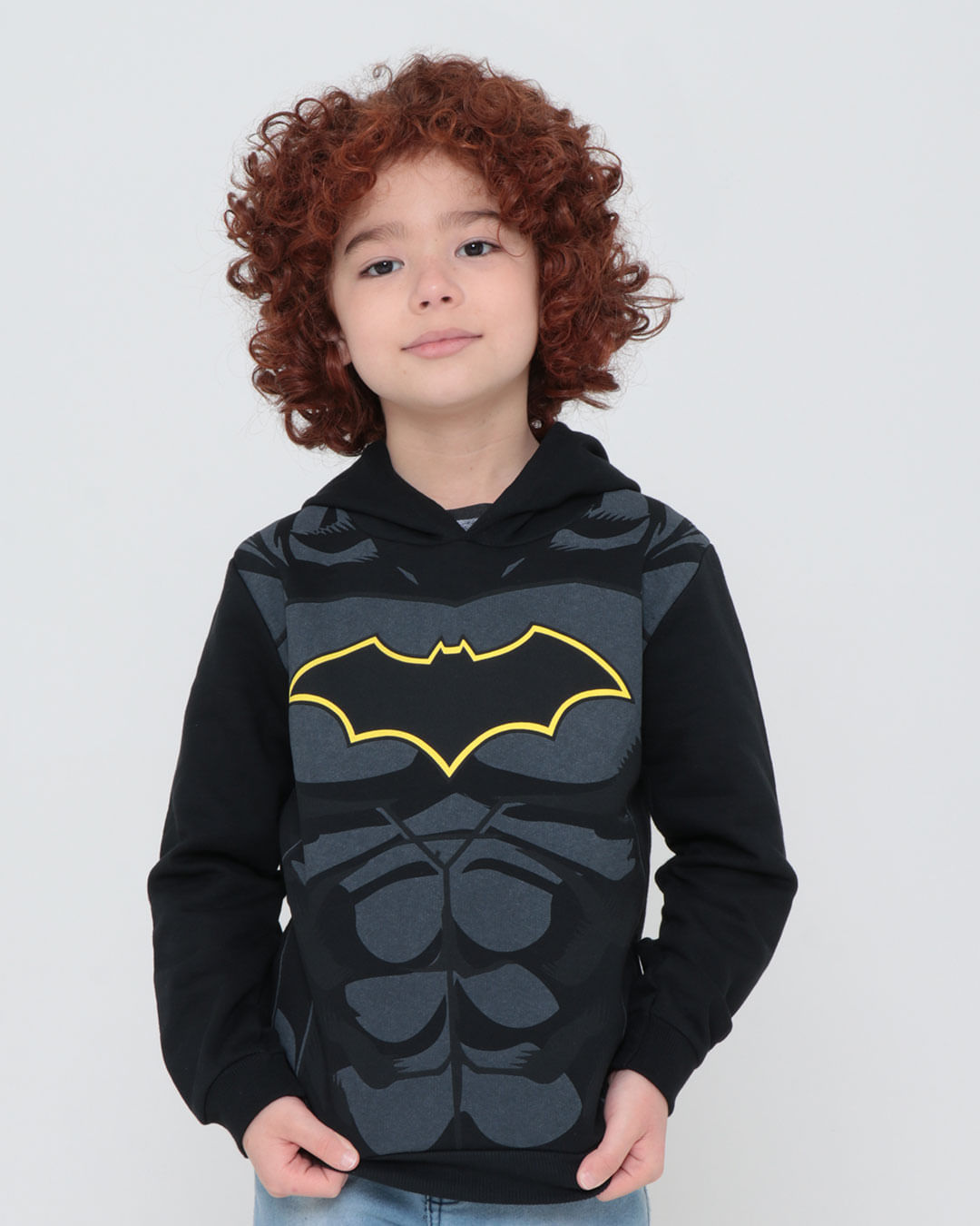 Blusão Moletom Infantil Batman Liga da Justiça Preto