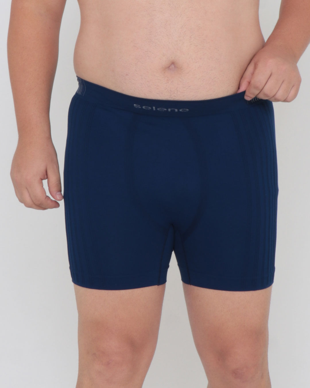 Cueca Boxer Plus Size Sem Costura Azul Marinho