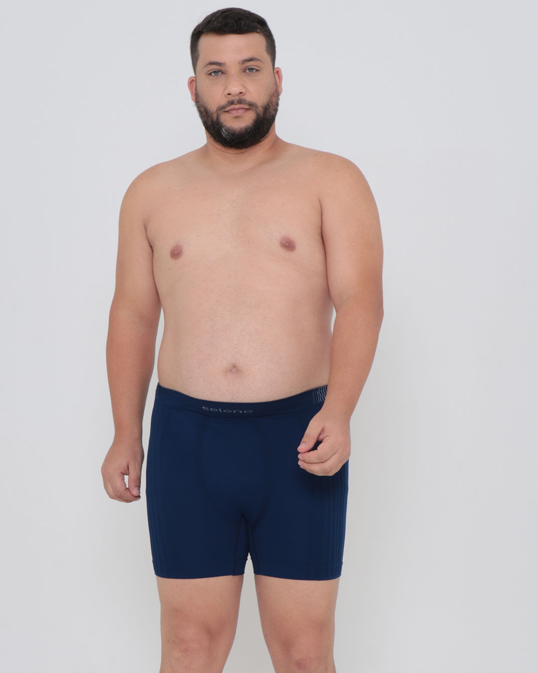 Cueca Boxer Plus Size Sem Costura Azul Marinho