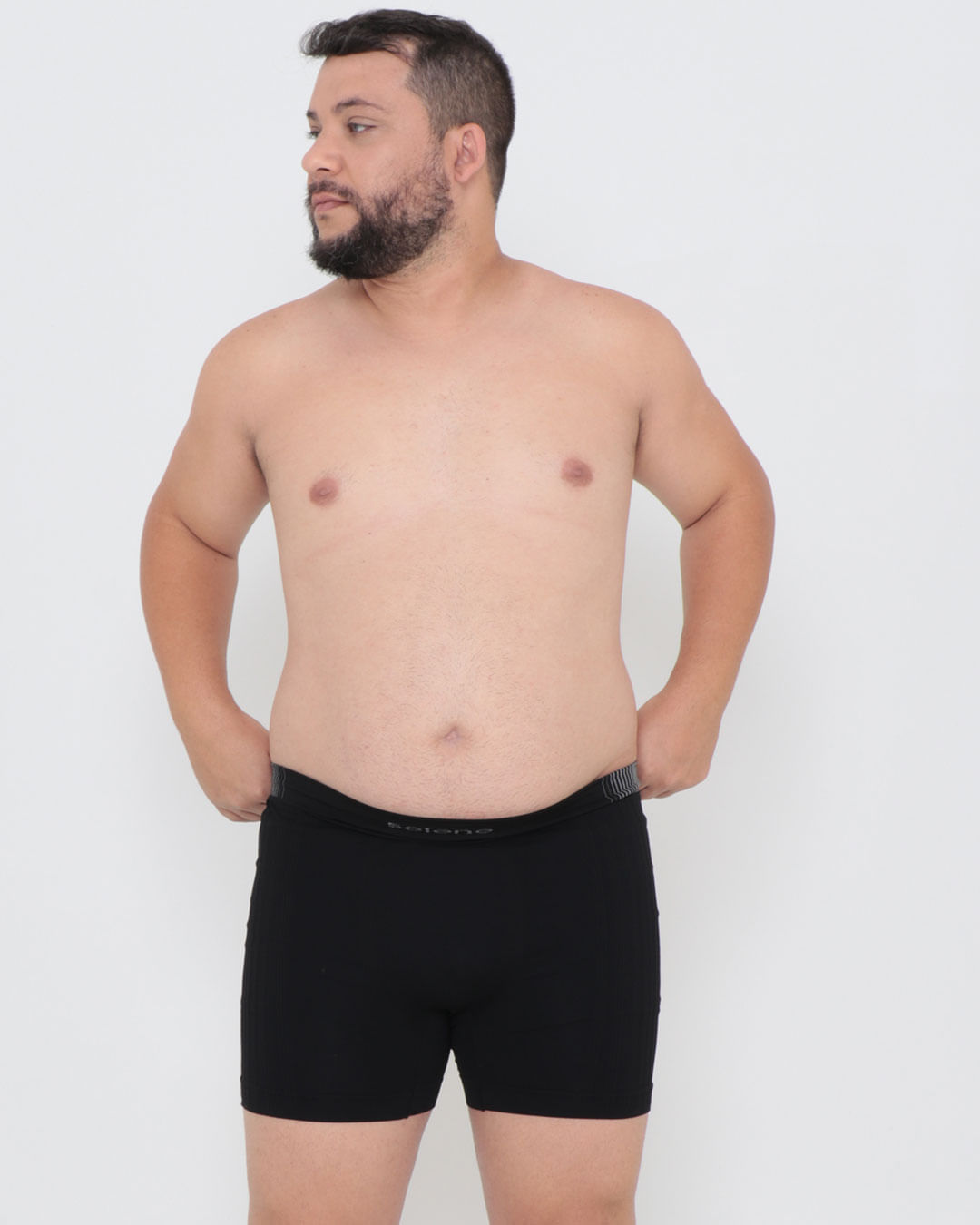 Cueca Boxer Plus Size Sem Costura Preta