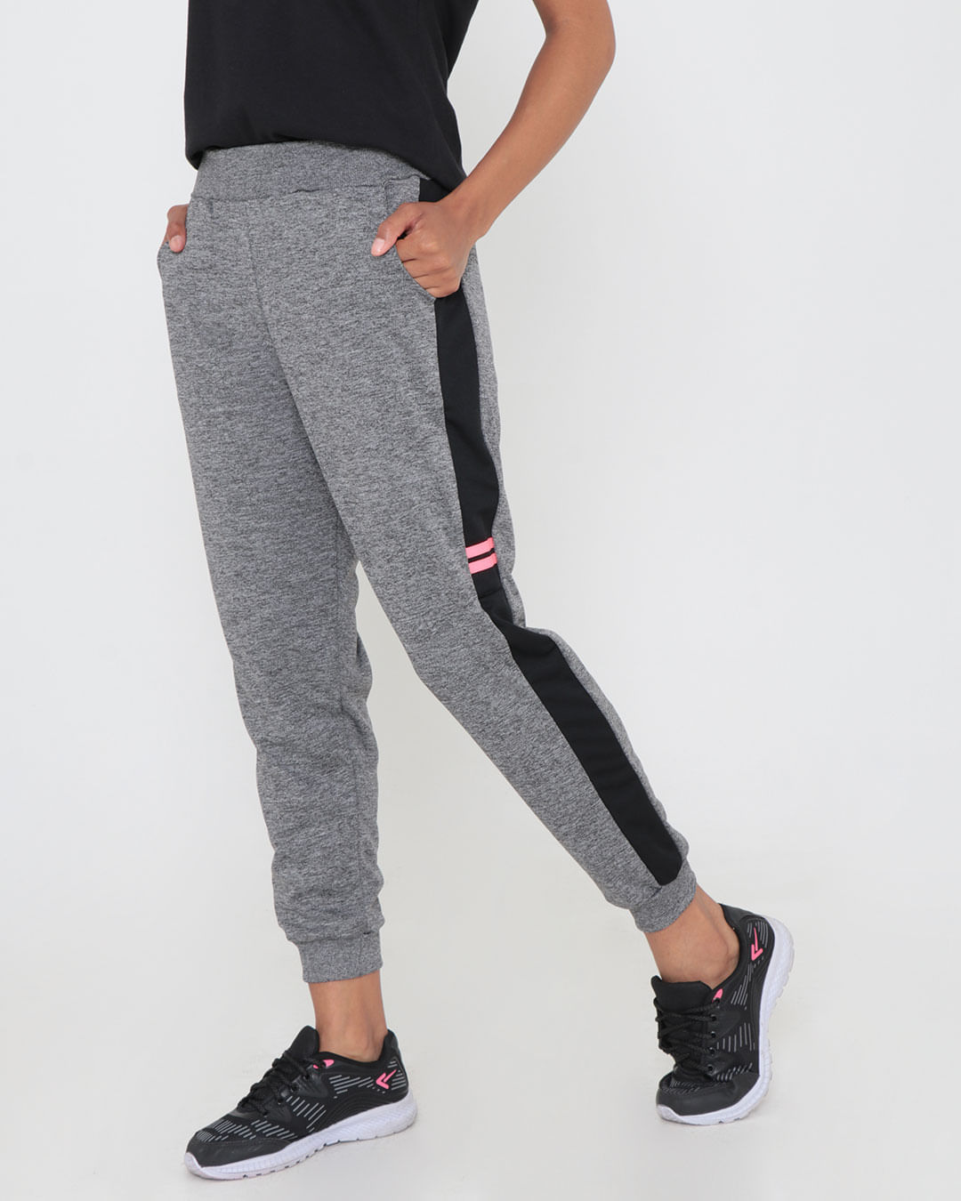 Calça jogger com listra lateral sale helanca