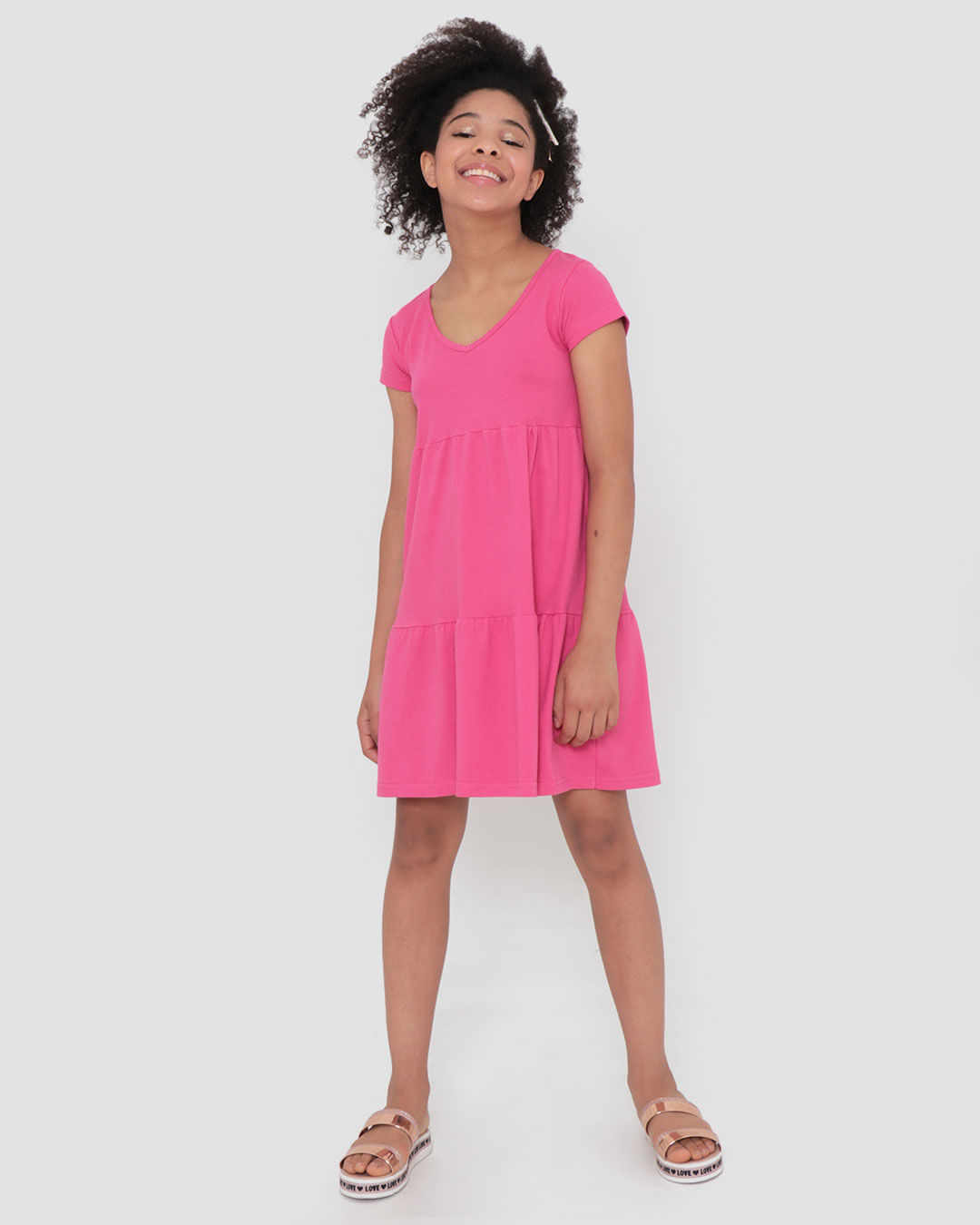 Vestido Juvenil Três Marias Rosa Pink