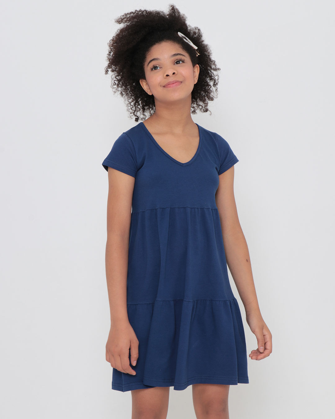 Vestido Juvenil Três Marias Azul Marinho