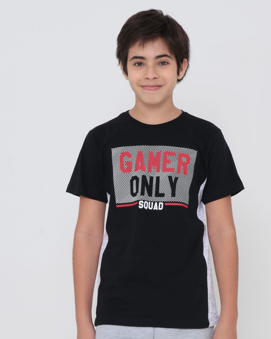 Camiseta Juvenil Estampa Gamer Preta