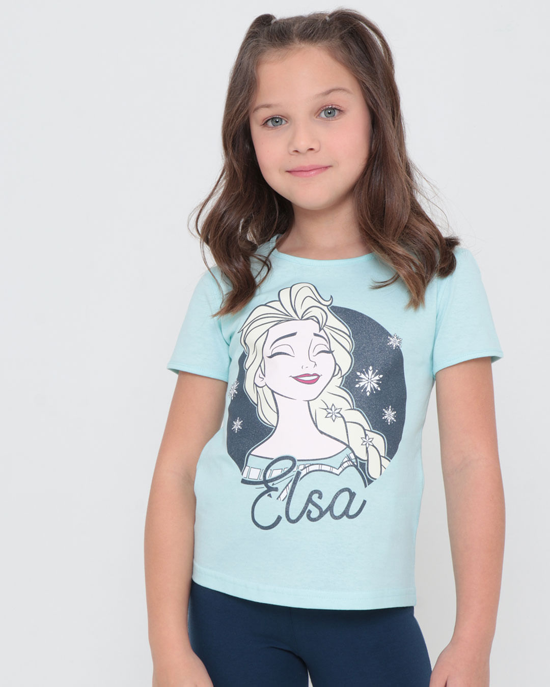 Blusa Infantil Elsa Frozen Disney Azul Claro