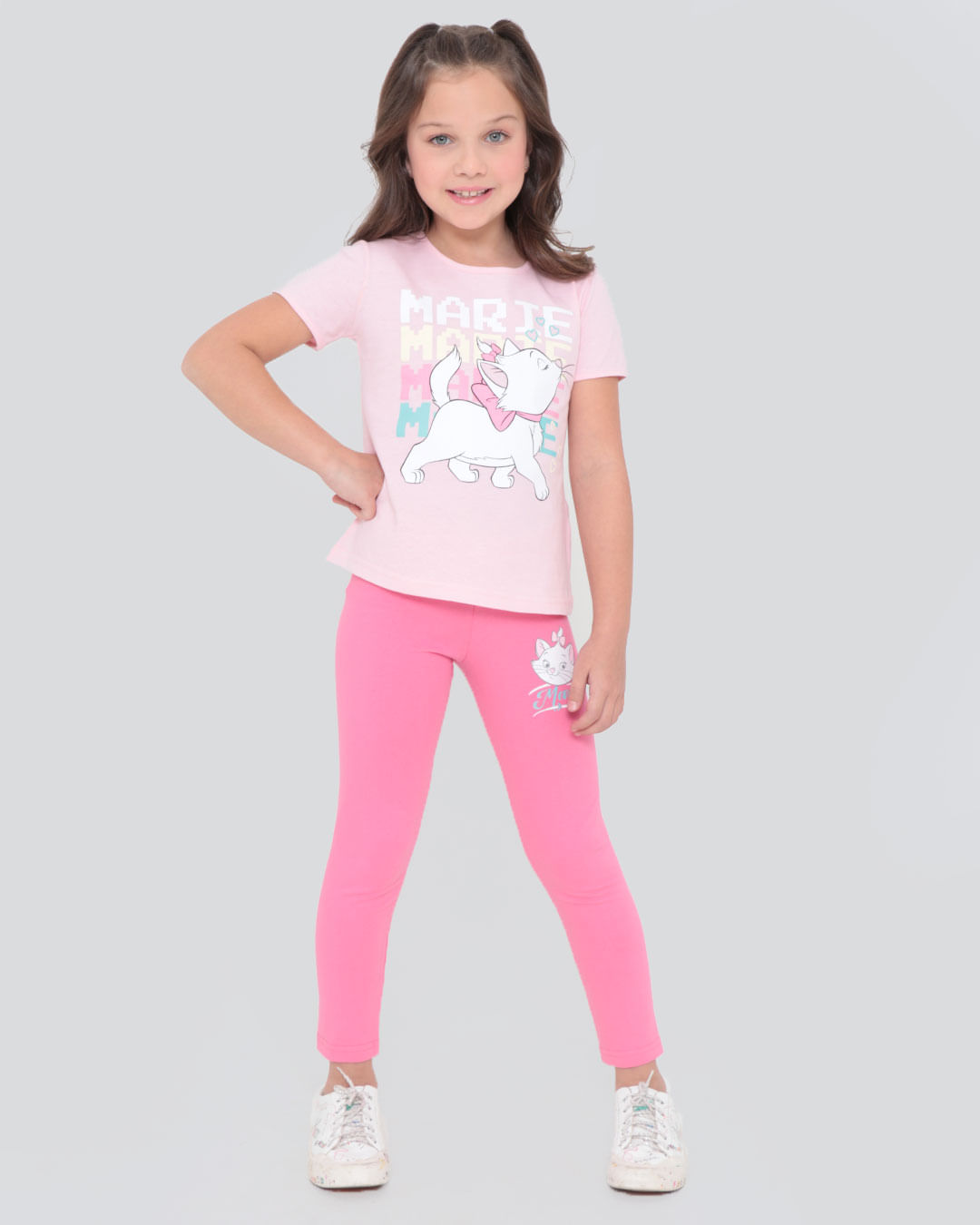 Blusa Infantil Disney Gata Marie Menina - Rosa Claro