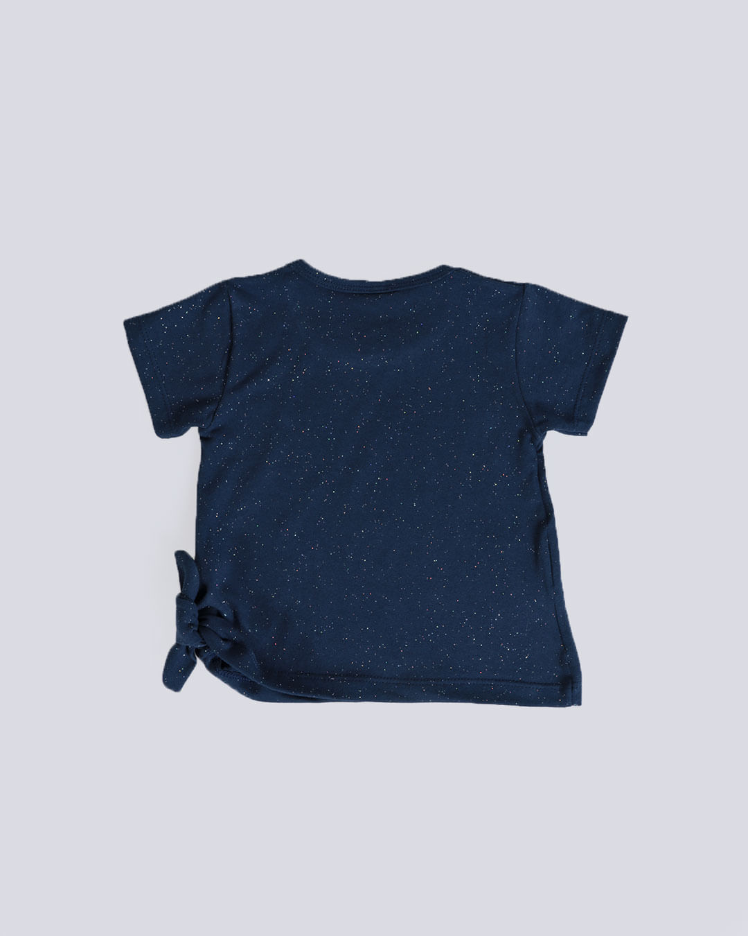 Blusa Bebê Nózinho Manga Curta Glitter Azul Marinho