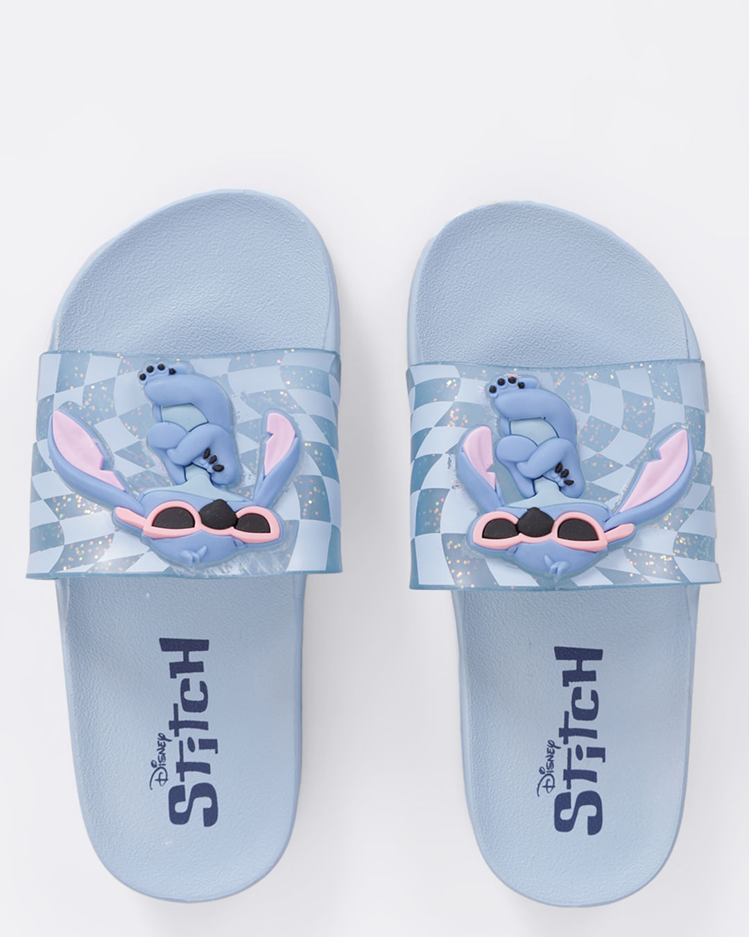 Chinelo Slide Disney Stitch Grendene com Aplicação Azul