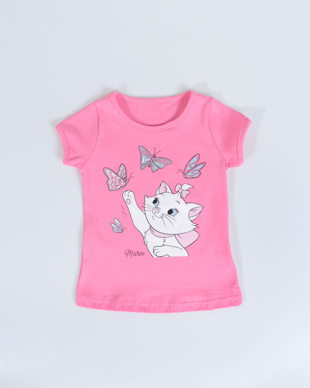 Blusa Infantil Disney Gata Marie Menina - Rosa Claro