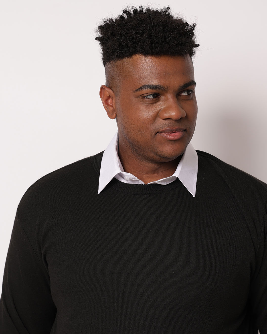 Suéter Plus Size Masculino Tricô Preto