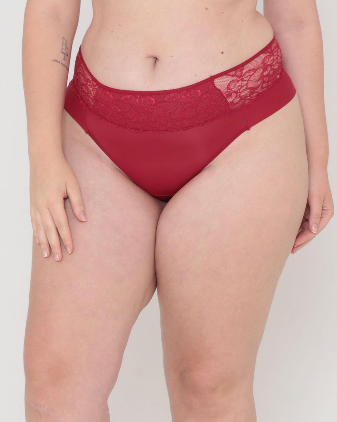 Calcinha Plus Size Avulsa Caleçon Telada Bege