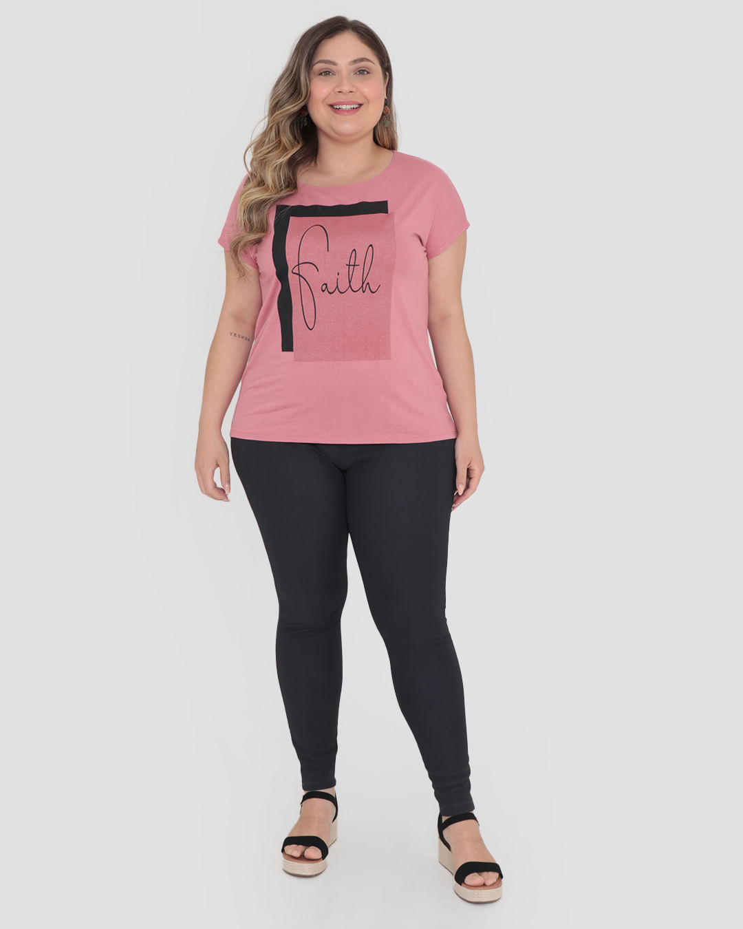 Calça Legging Plus Size de Gorgurão Cinza