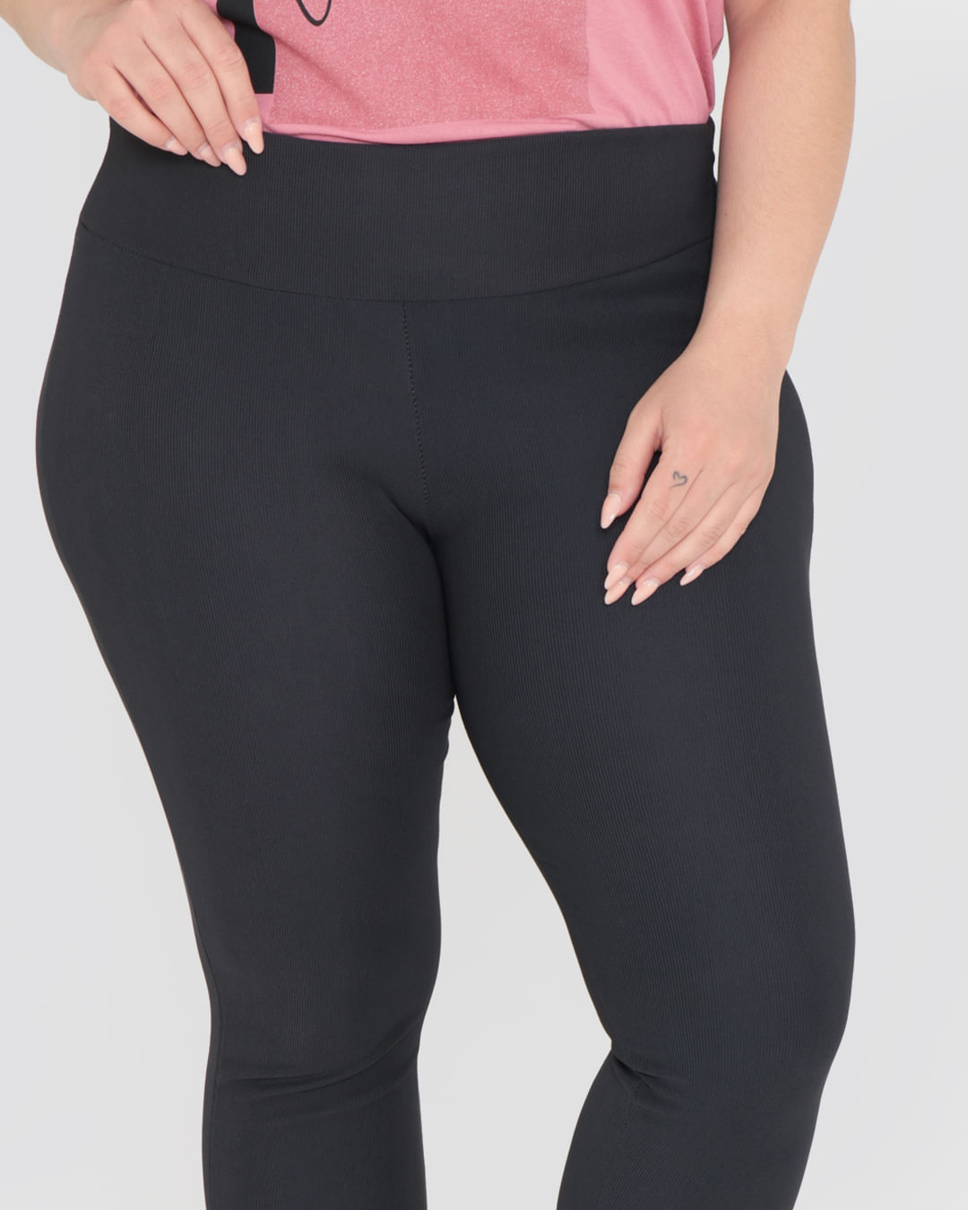 Calça Legging Plus Size de Gorgurão Cinza