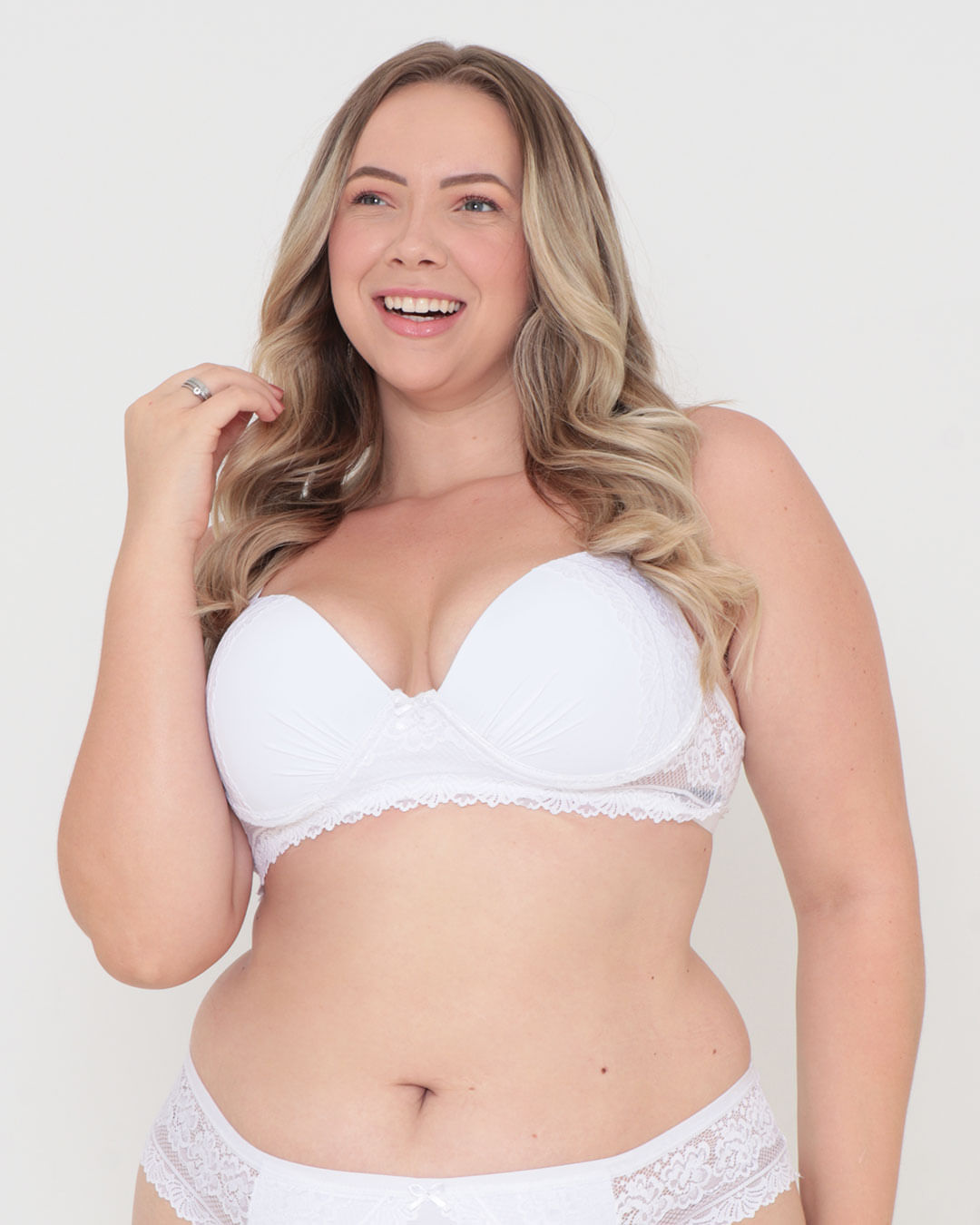 Sutiã Base Avulso Plus Size Com Renda Branco