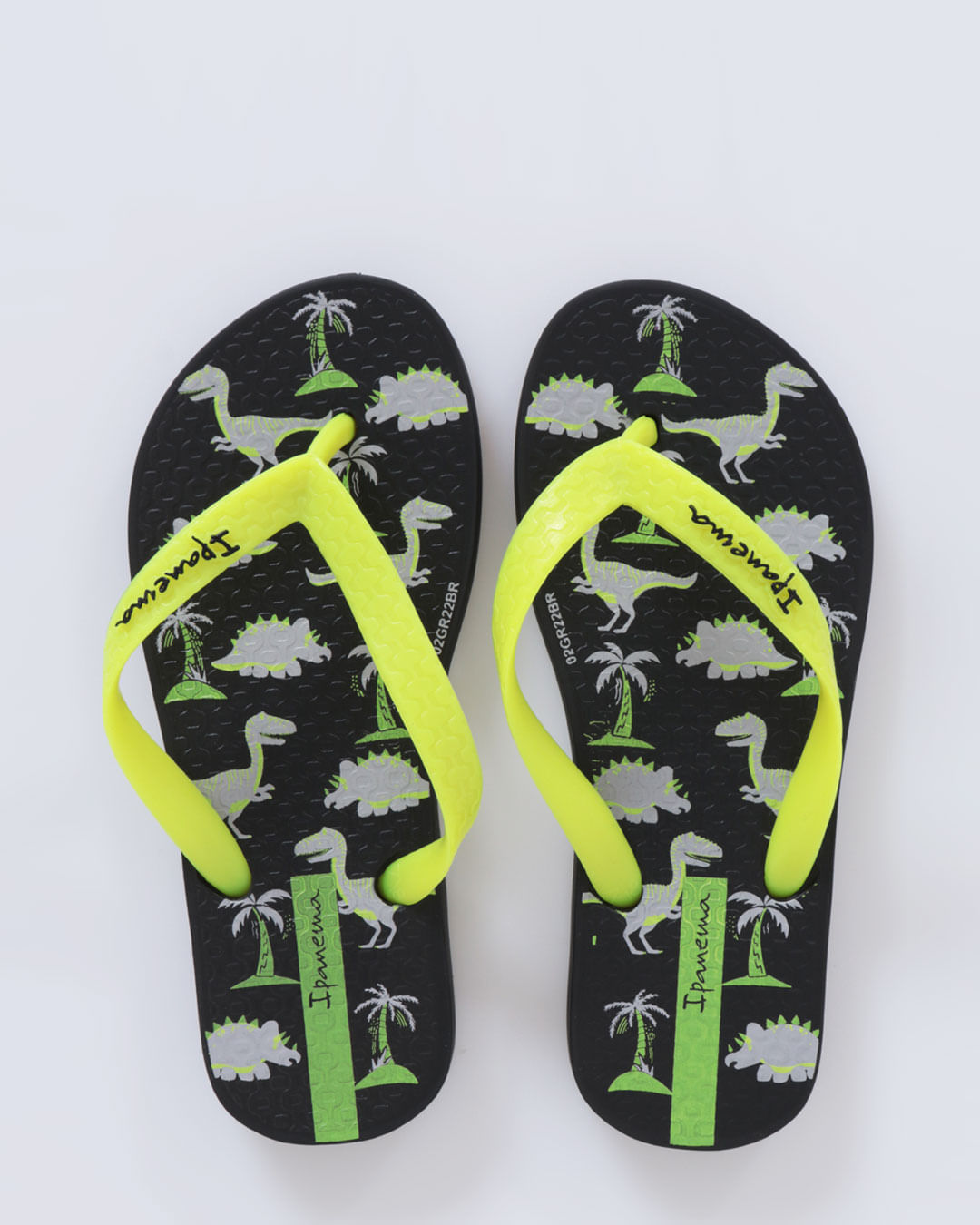 Chinelo Ipanema Infantil Estampa Dinossauro Preto