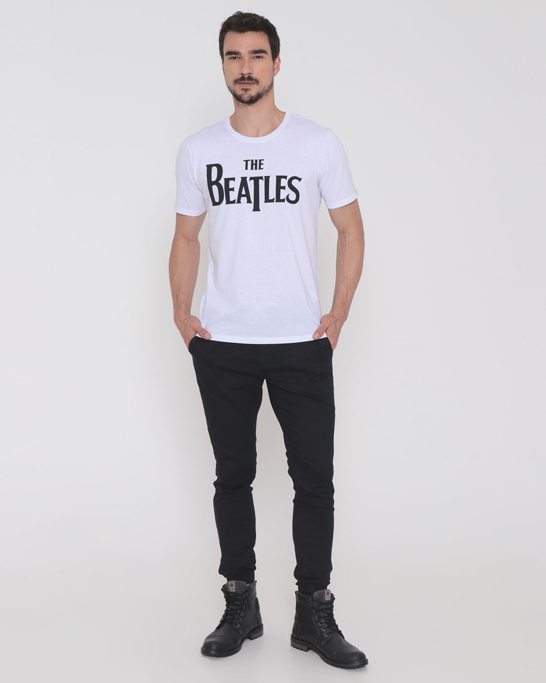Camiseta Masculina The Beatles Branca
