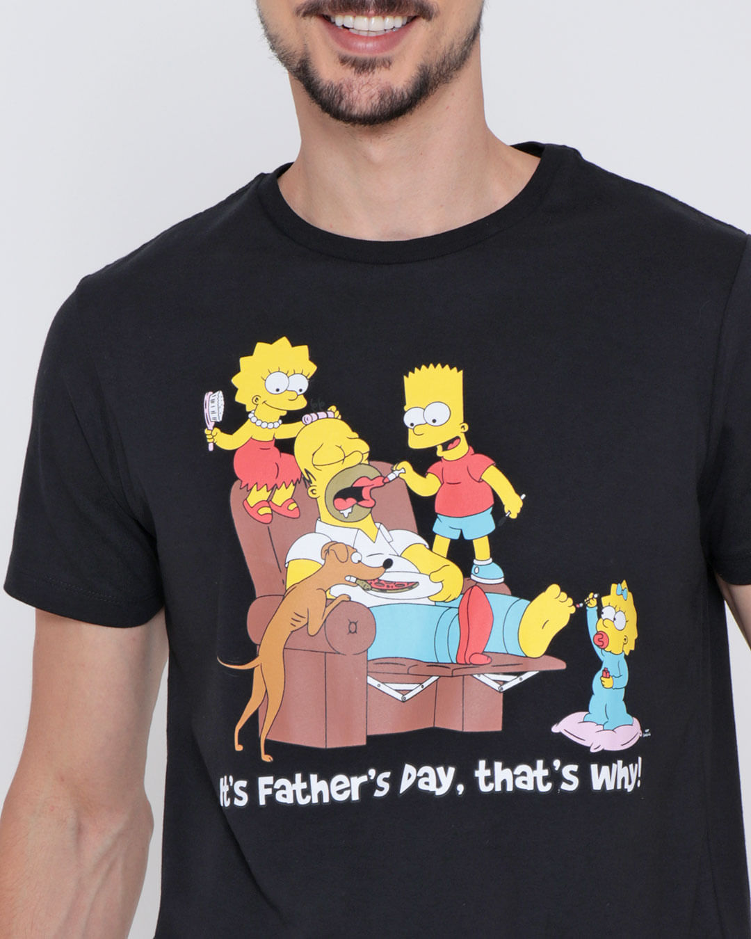Camiseta Os Simpsons Masculina John Jones Preta - Marshoes