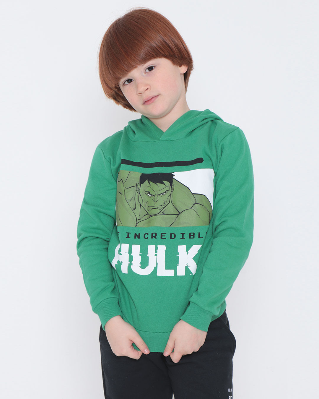 Blusão Moletom Infantil Marvel Hulk Verde