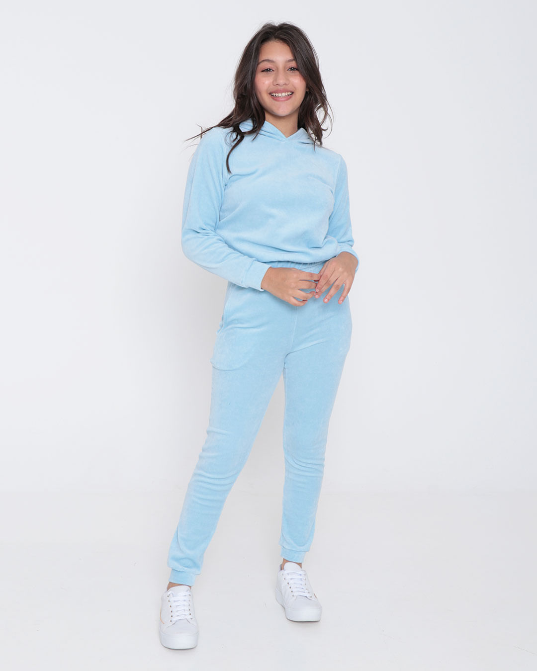 Blusão Juvenil Plush Azul Claro