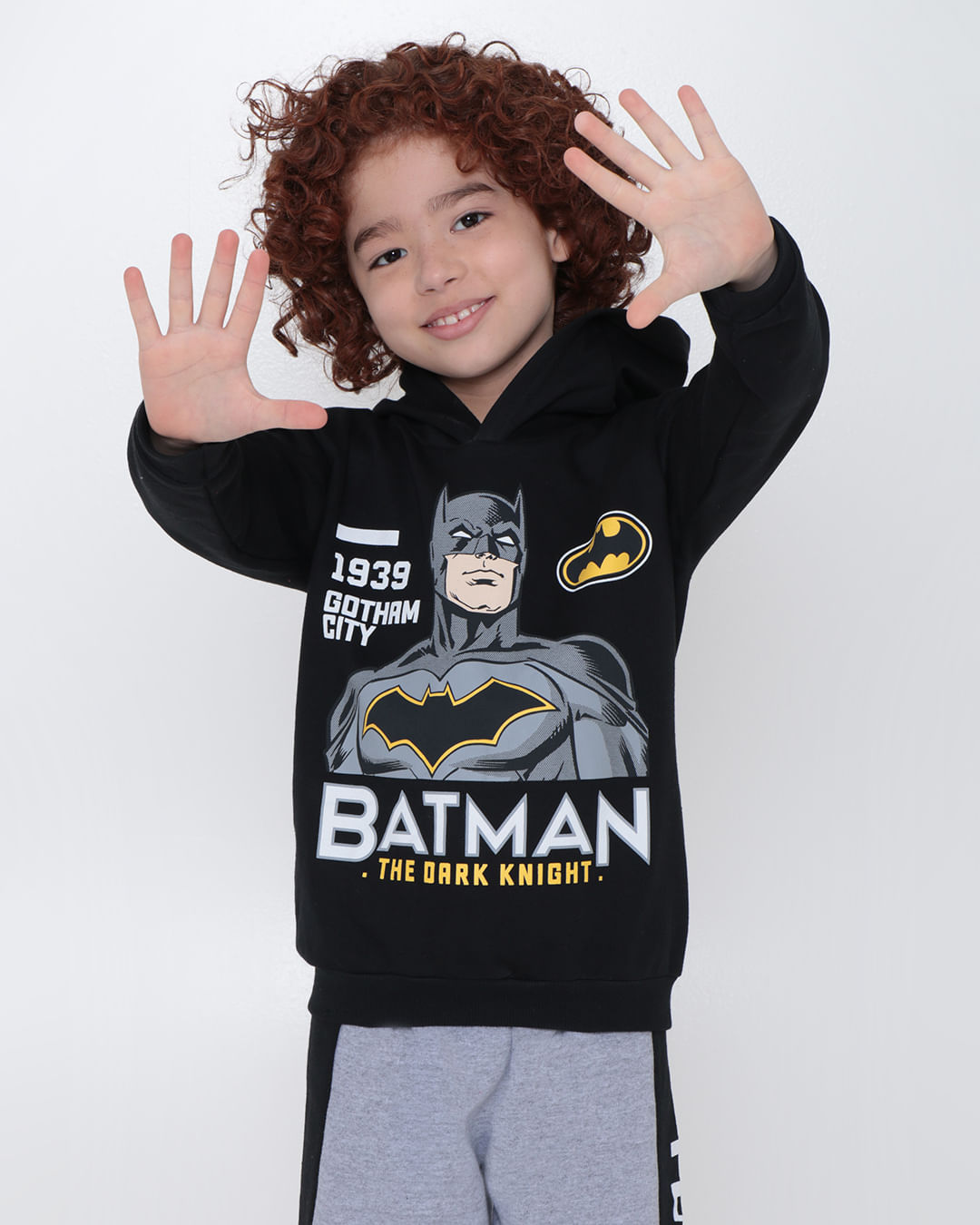 Blusão Moletom Infantil Liga da Justiça Batman Preto
