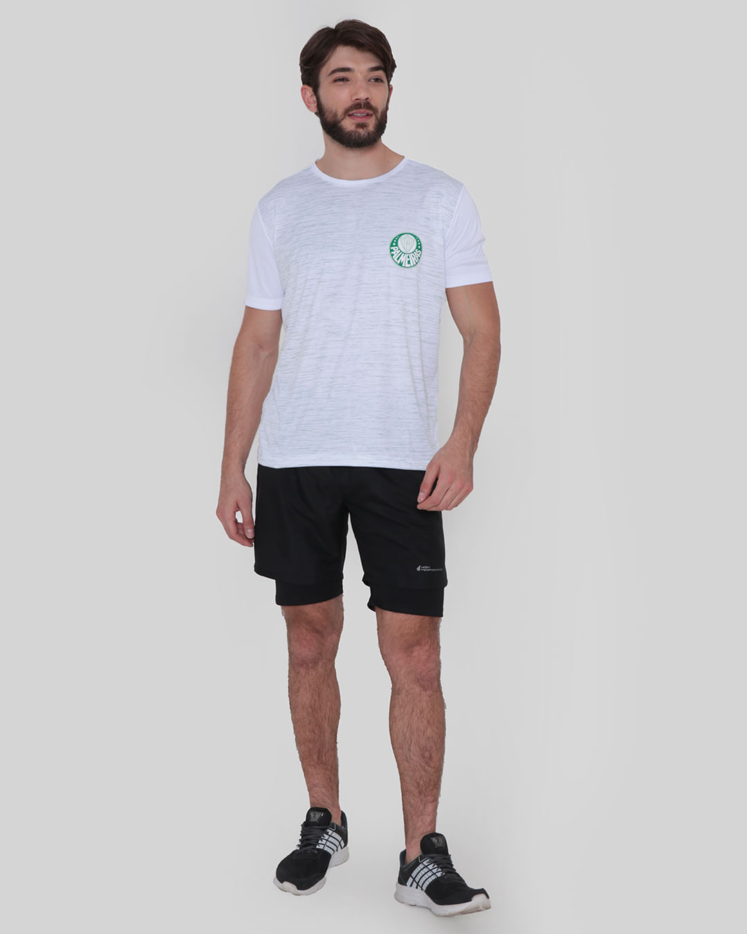 Camiseta Masculina Fitness Palmeiras Branca