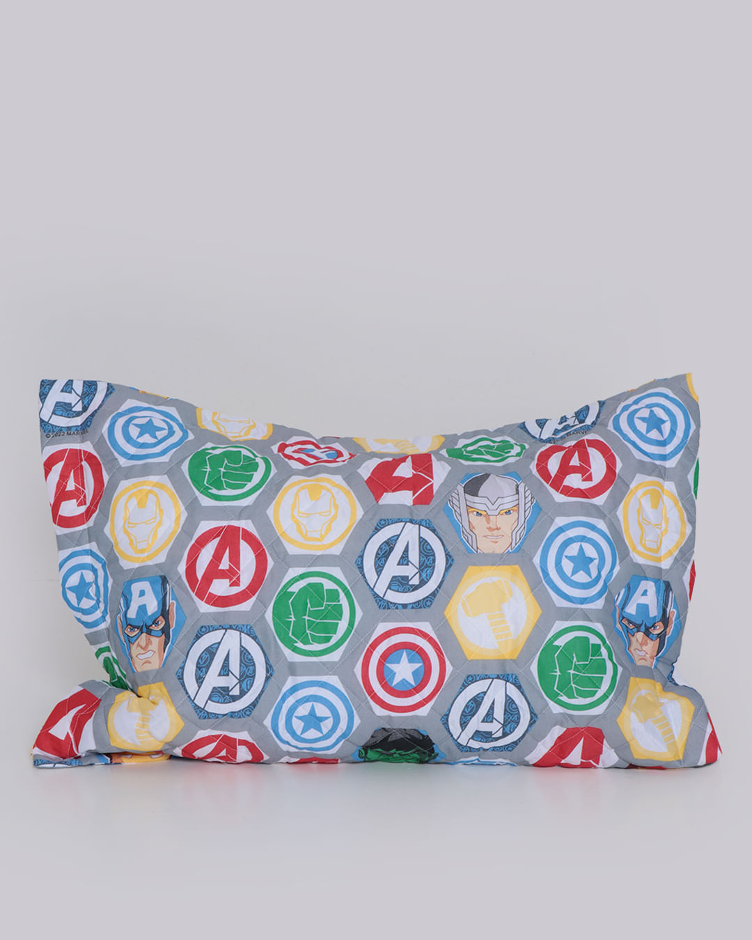 Porta Travesseiro Soft Infantil Vingadores Marvel Cinza