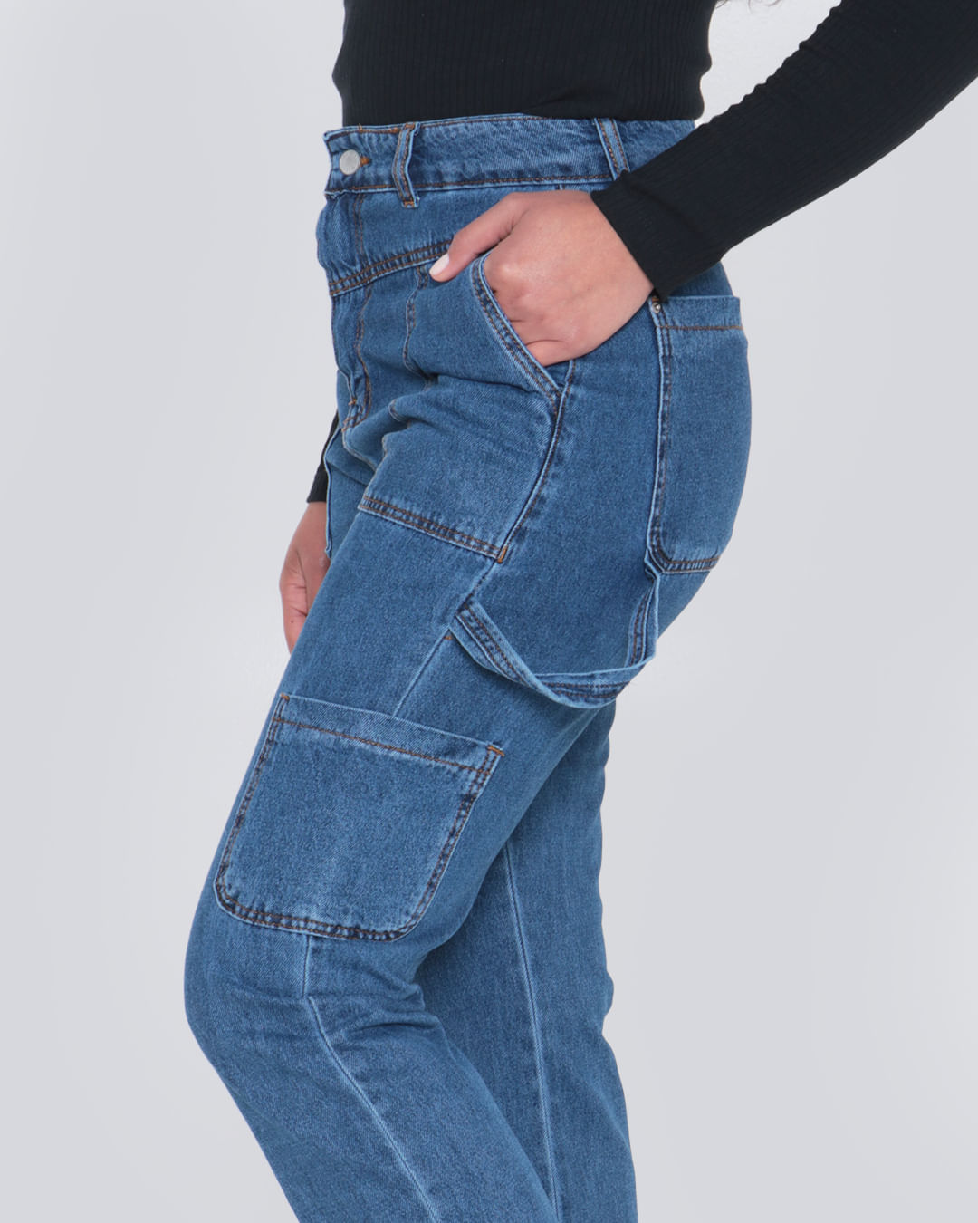 Calça Cargo Jeans Feminina Element Madison Azul
