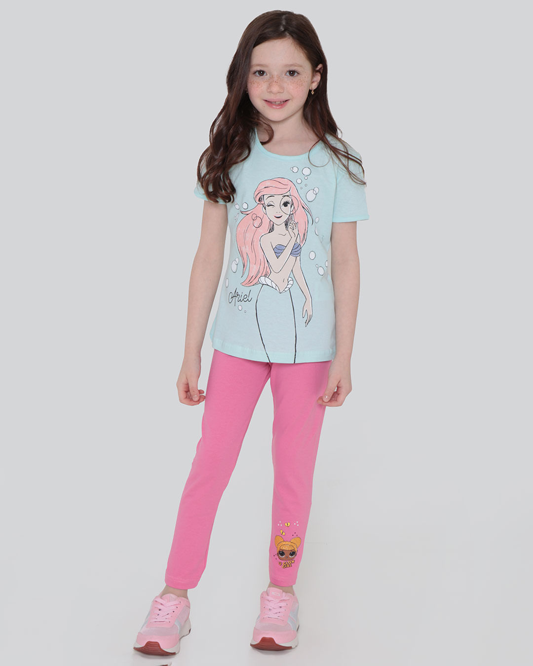 Blusa Infantil Disney Ariel Verde Claro