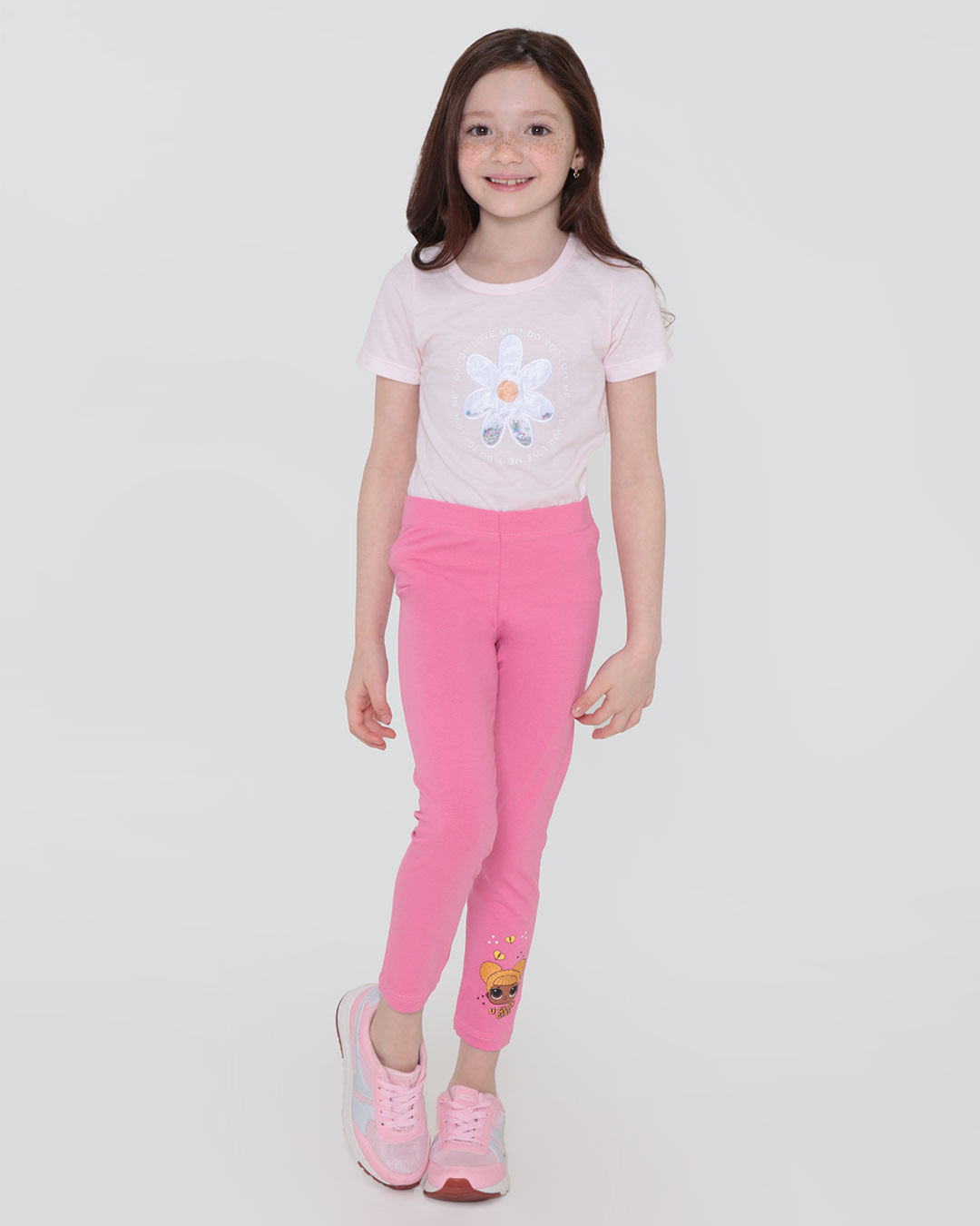 Calça Legging Infantil Rosa Groselha