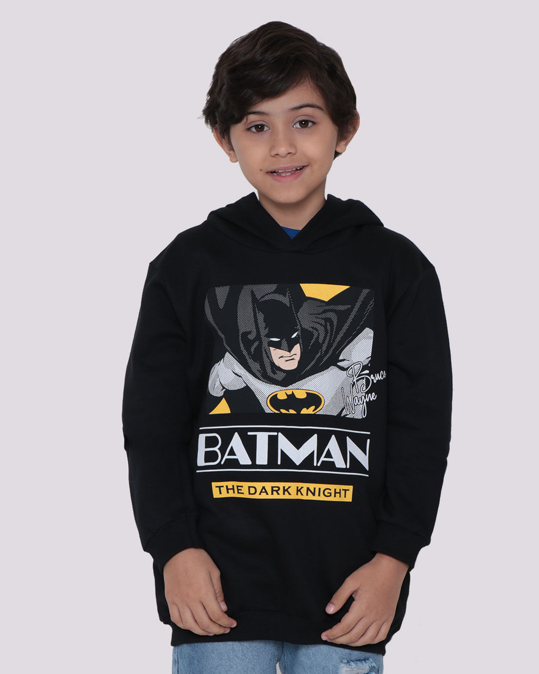 Blusão Moletom Infantil Batman Liga da Justiça Preta