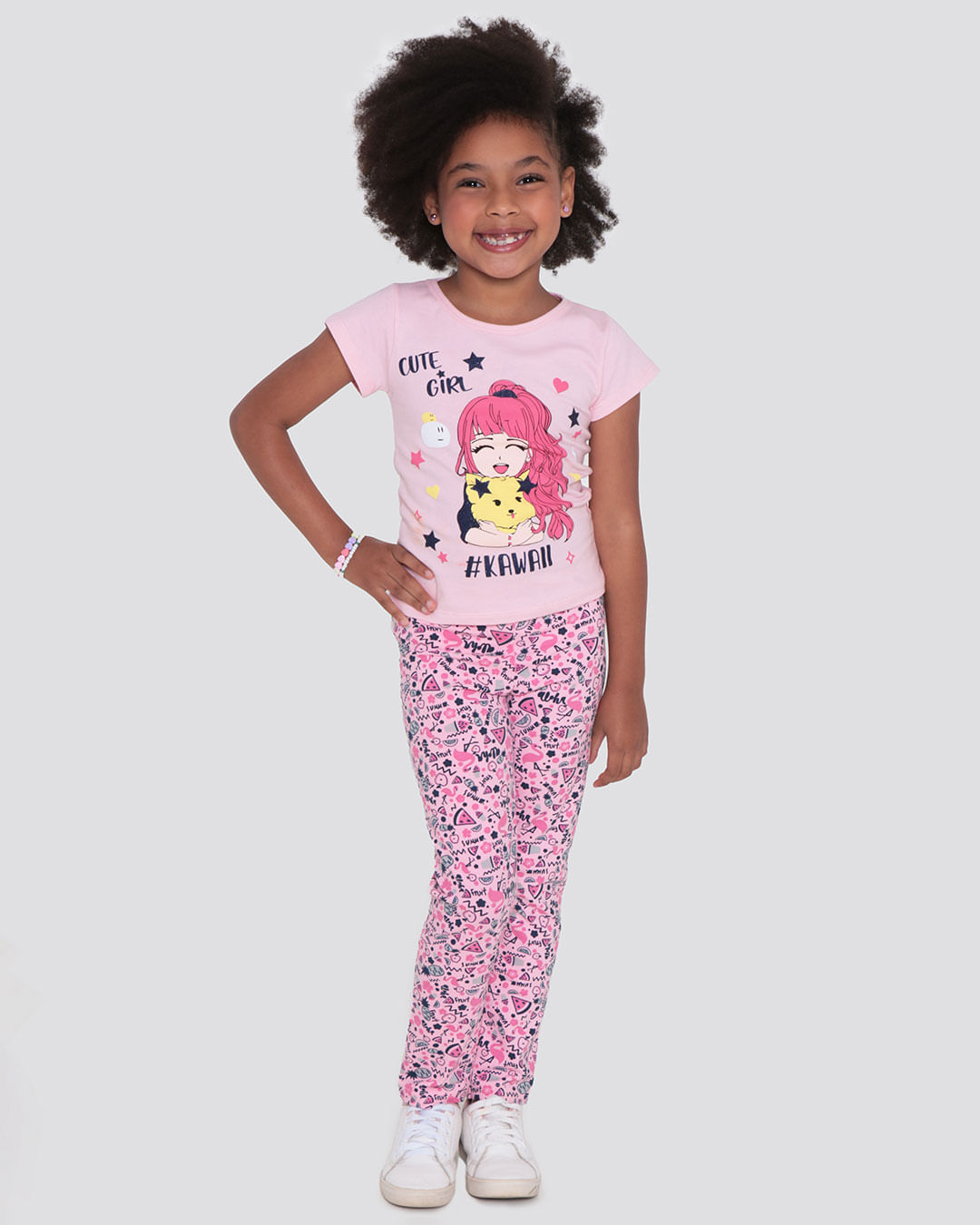 CALÇA LEGGING INFANTIL ESTAMPADA FRUTA