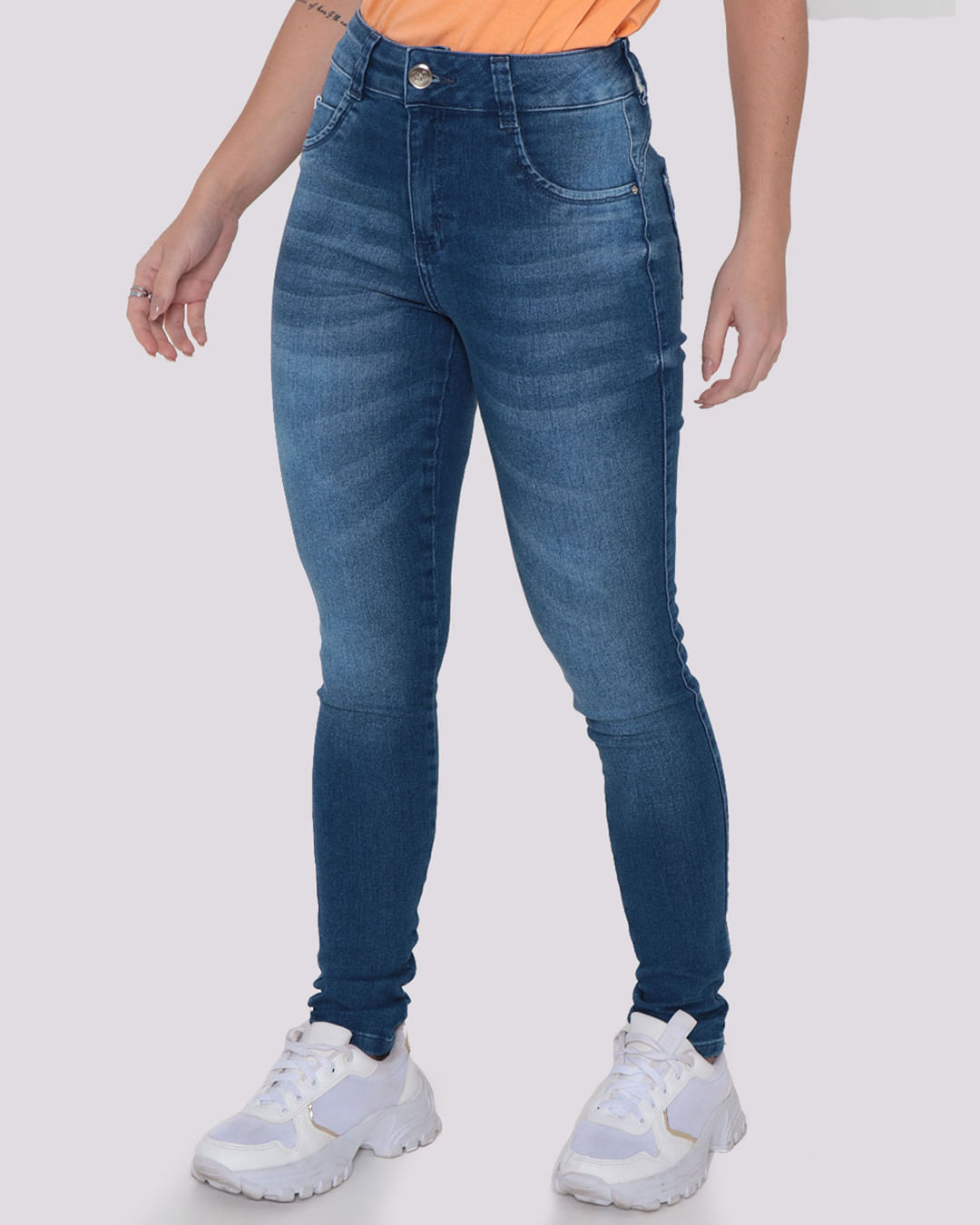 Calça Jeans Feminina Skinny Listras Biotipo Azul - Lojas Torra