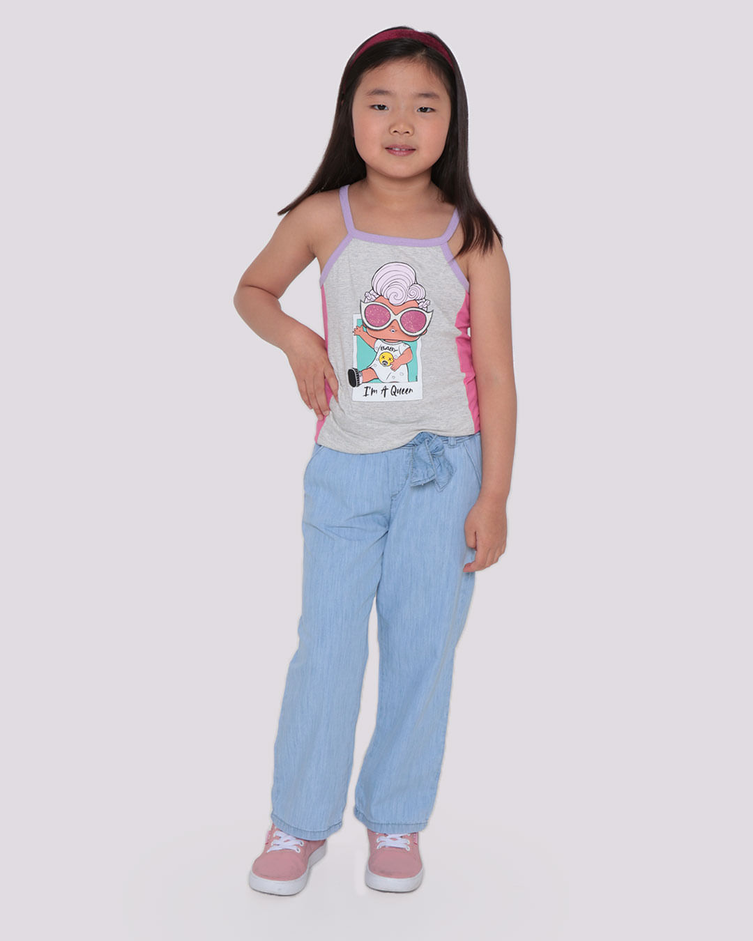 Calça Infantil Legging Princesas Disney Rosa