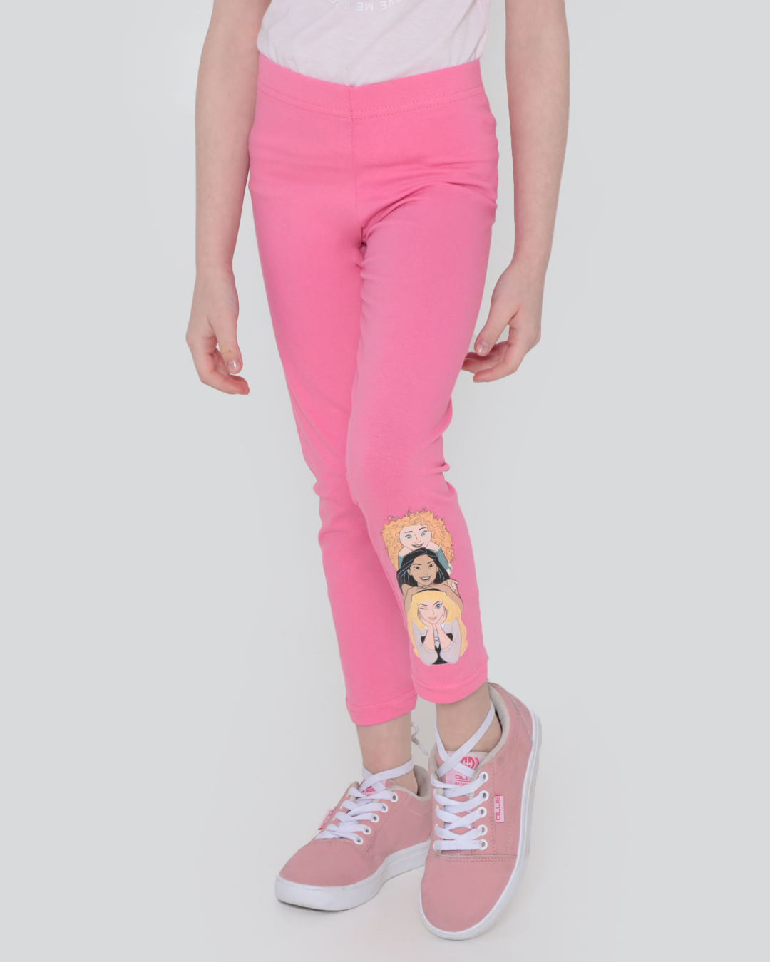 Calça Legging Infantil Disney Princesas Rosa