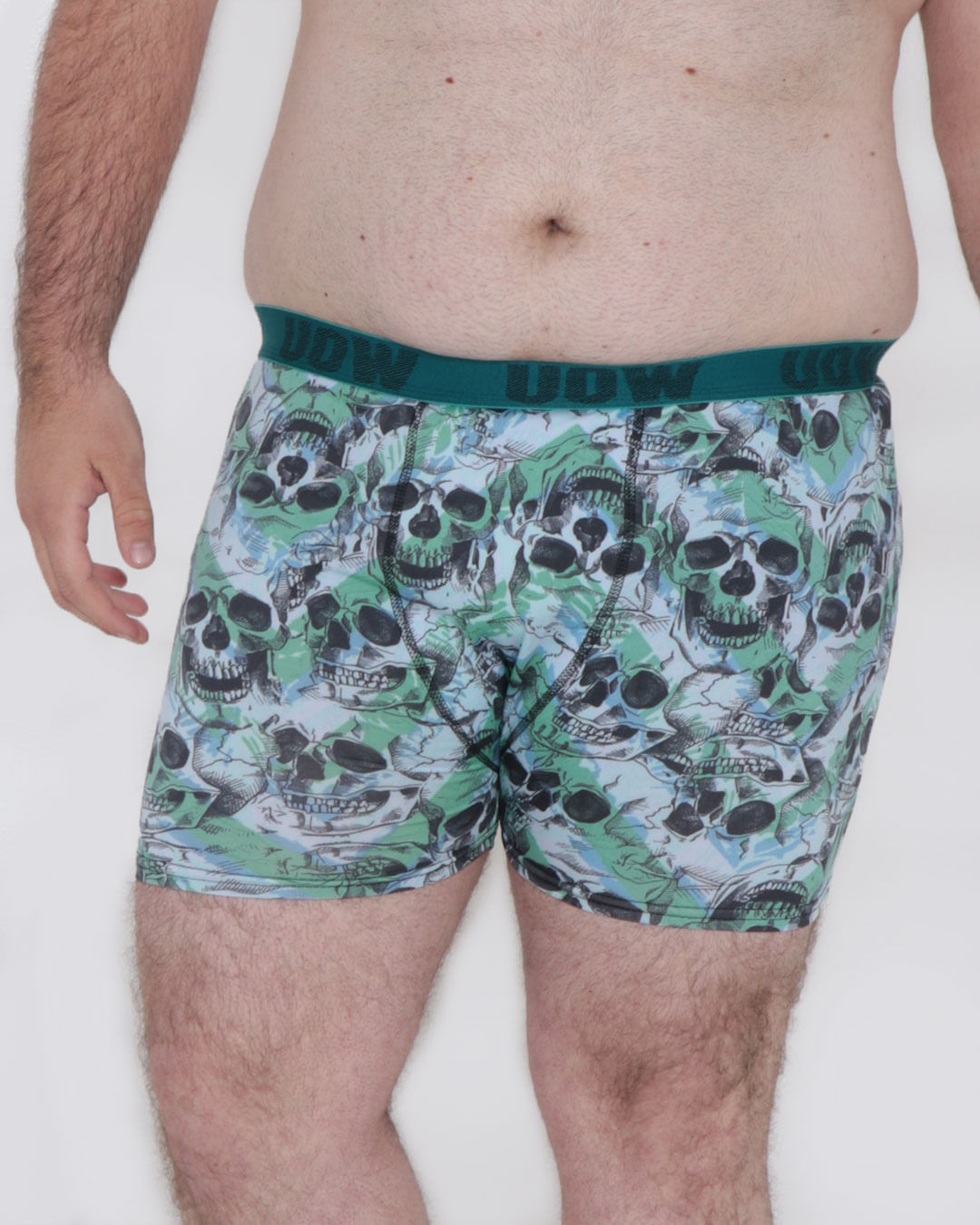 Cueca Plus Size Boxer Microfibra Estampada Verde