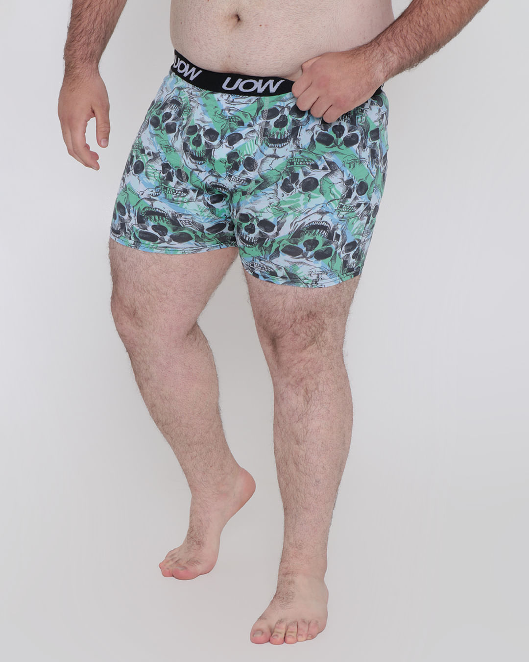 Cueca Plus Size Boxer Microfibra Estampada Azul