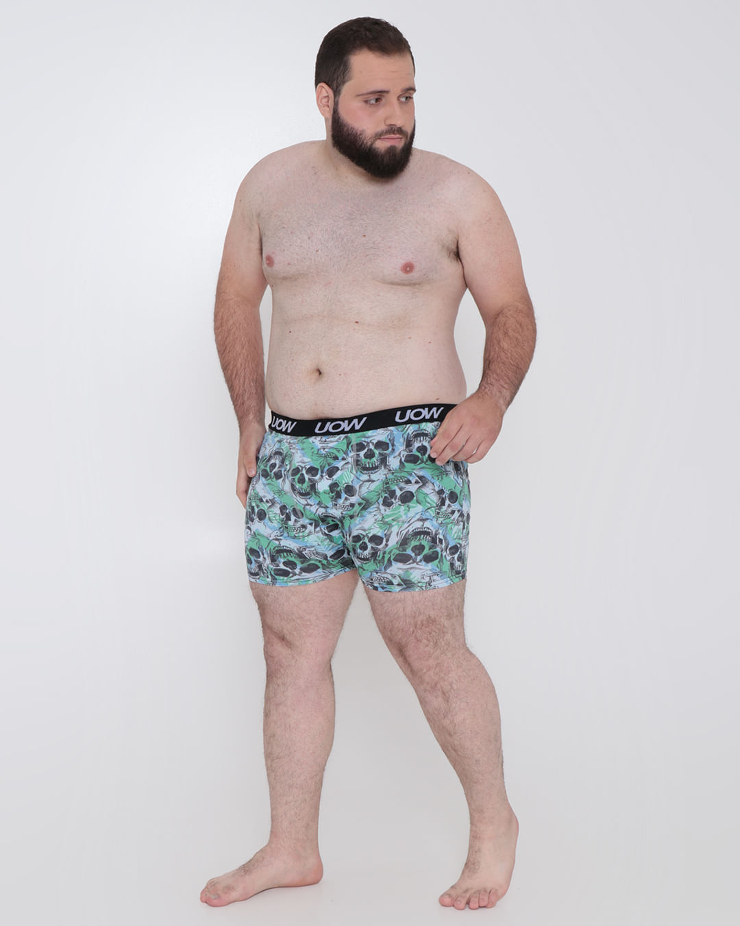 Cueca Plus Size Boxer Microfibra Estampada Azul