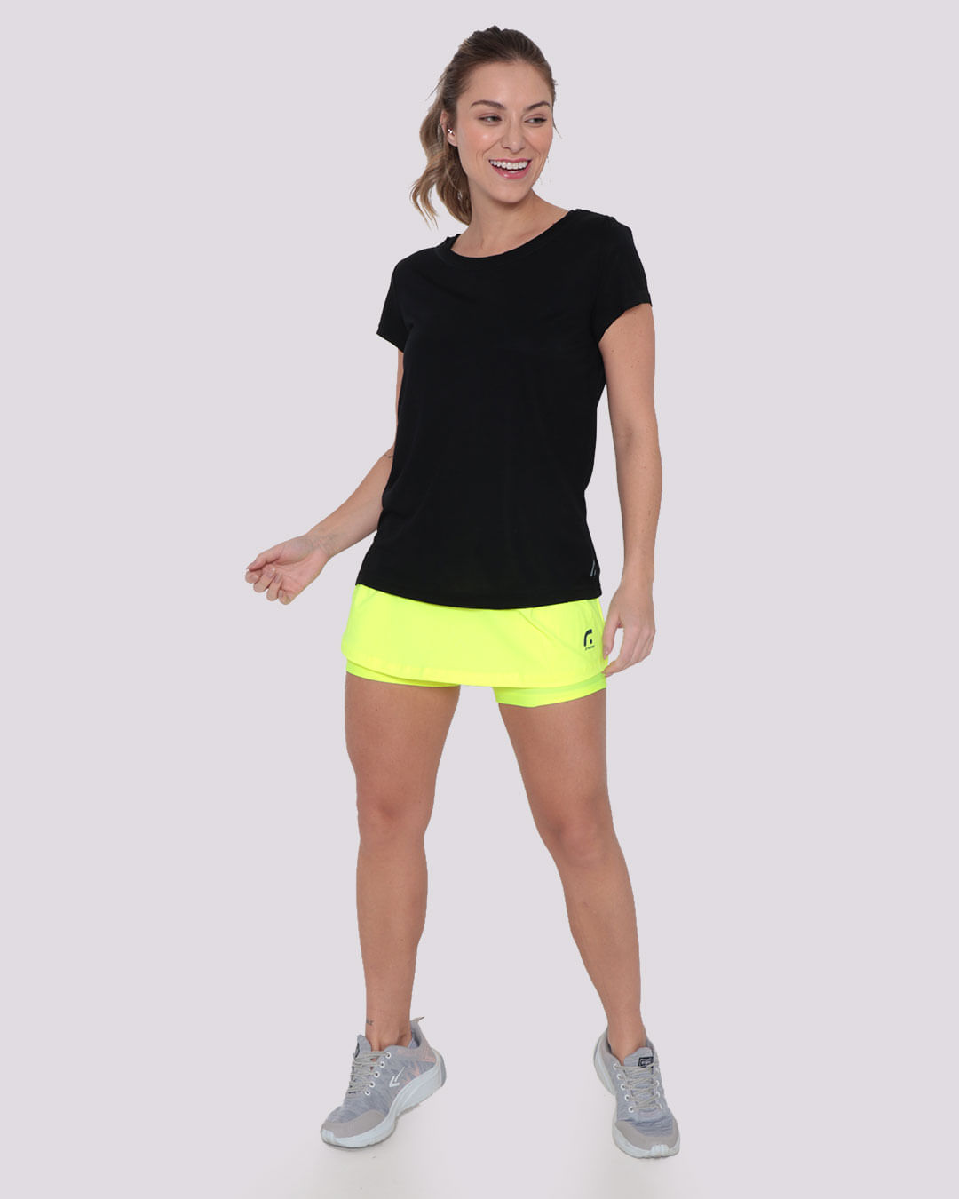 Short Saia Feminino Fitness Fitter Neon Verde