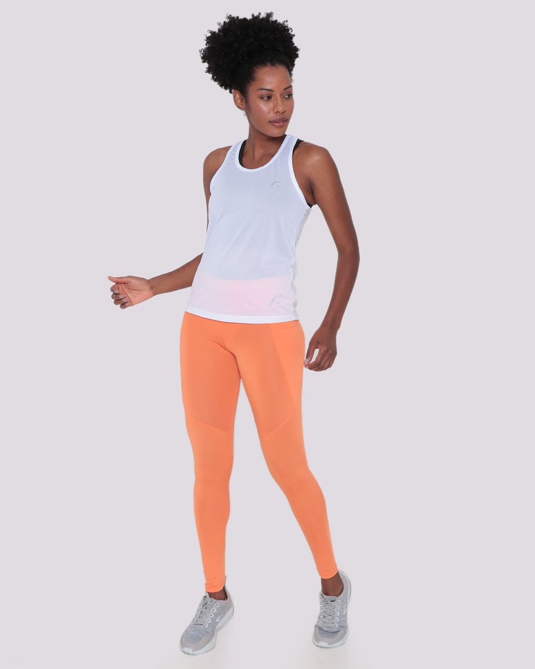 Calça Legging Fitness Feminina Fitter Laranja