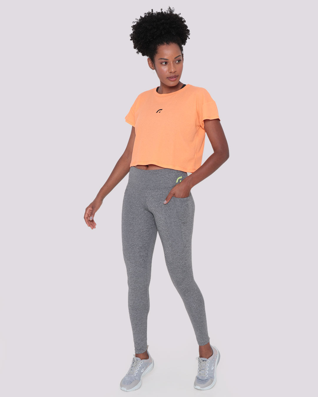 Blusa Cropped Feminina Fitness Canelada Fitter Neon Laranja