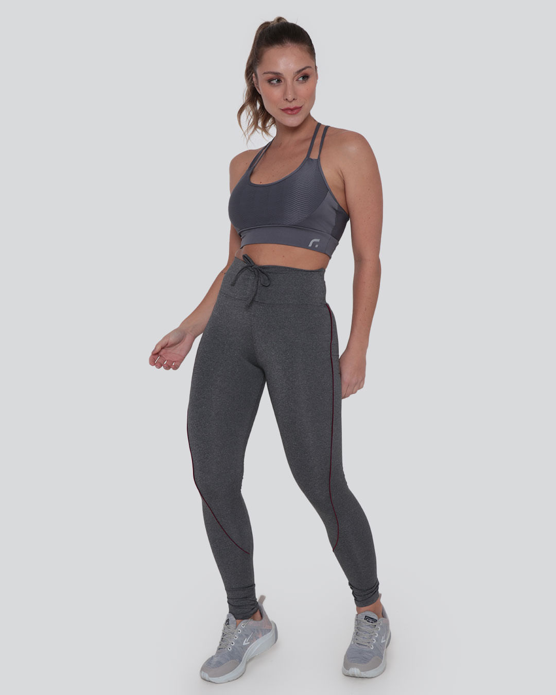 Calça Legging Fitness Colisse Cinza