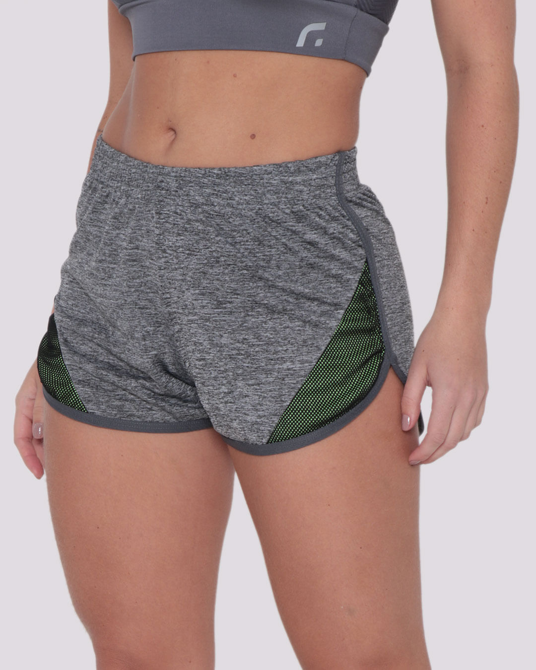 Short Feminino Fitness Boxer Cinza